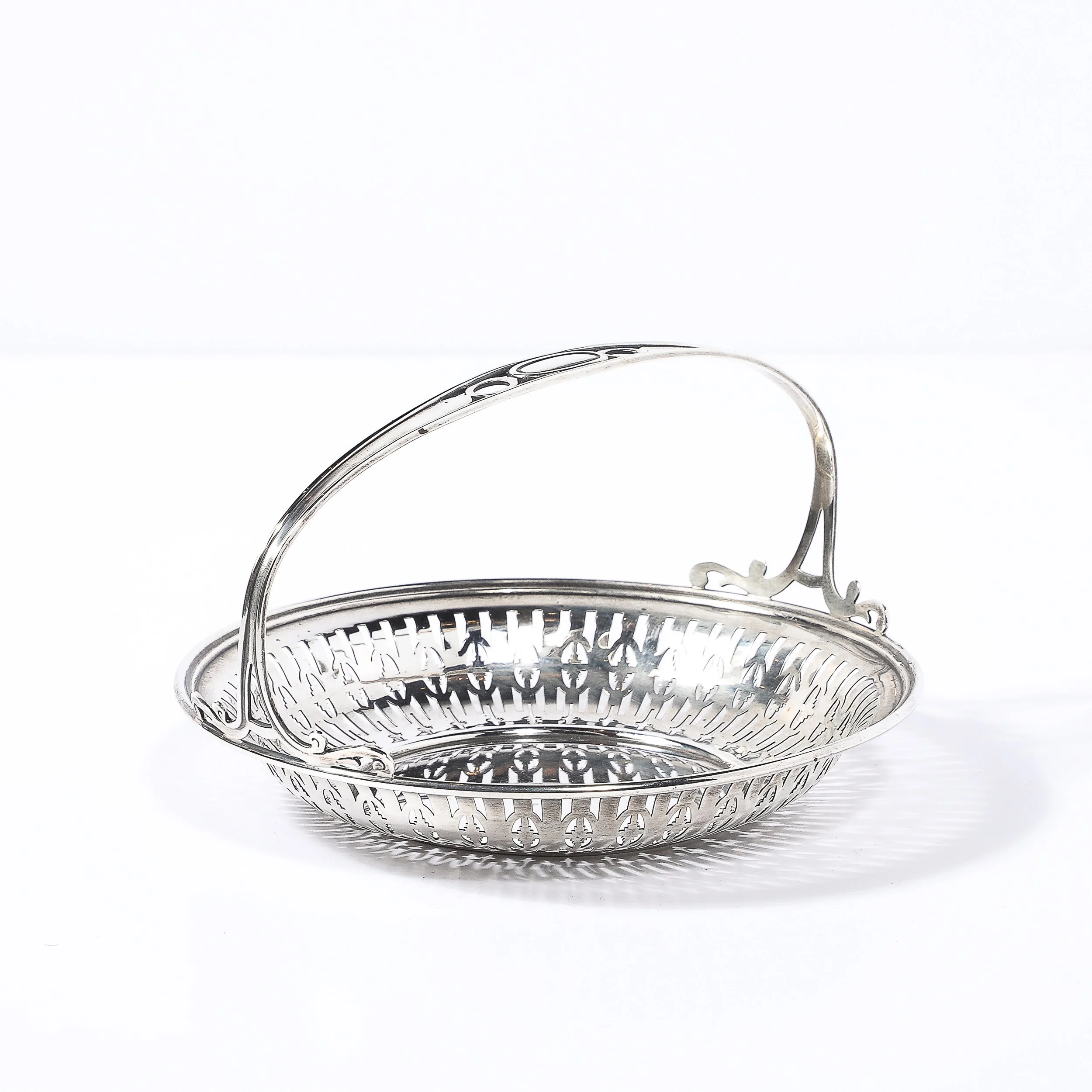 Art Deco Sterling Silver Basket w: Cutout Detailing & Handle signed J E Caldwell - High Style Deco 9.jpg