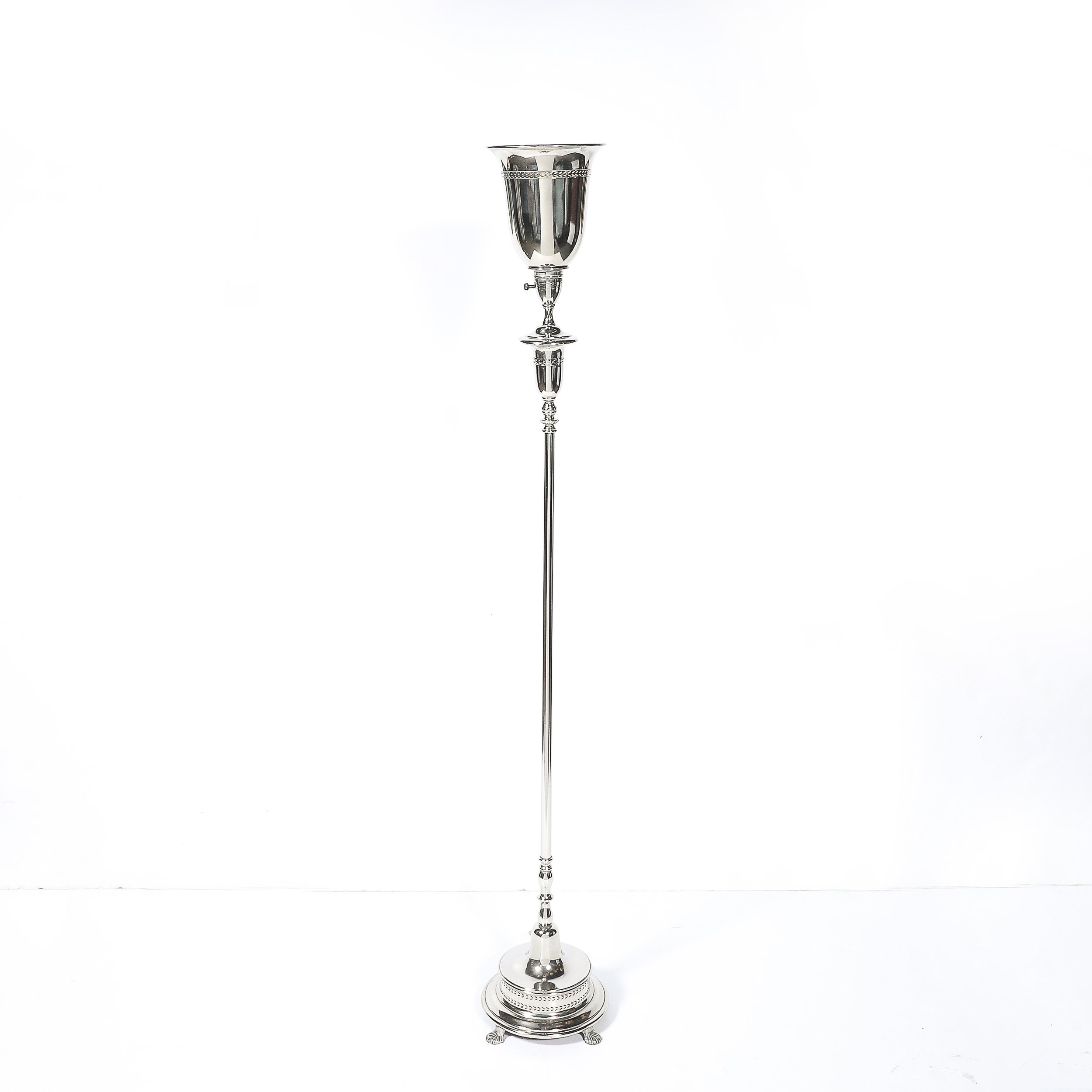 Classical Hollywood Regency Silvered Bronze Torchiere - High Style Deco 6.jpg