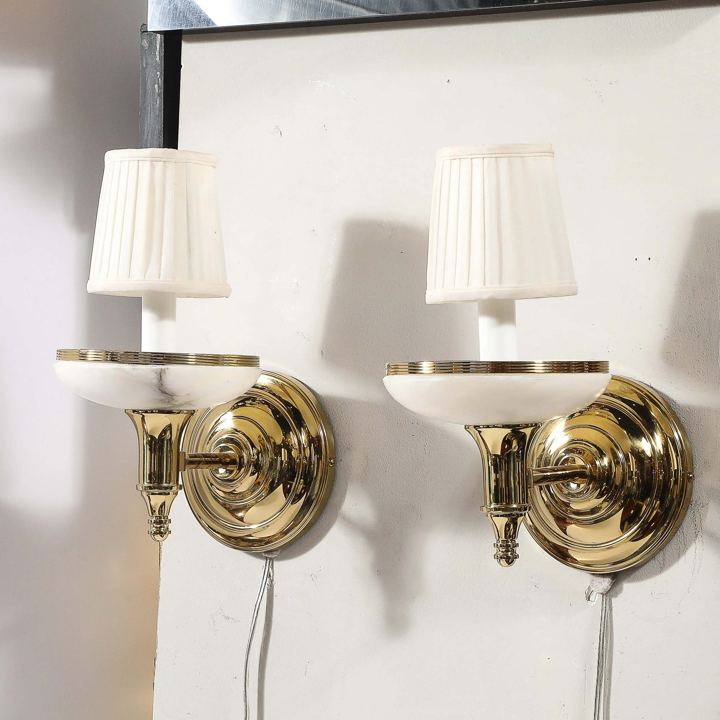 Pair of Art Deco Style Alabaster and Polished Brass Sconces - High Style Deco 14.jpg
