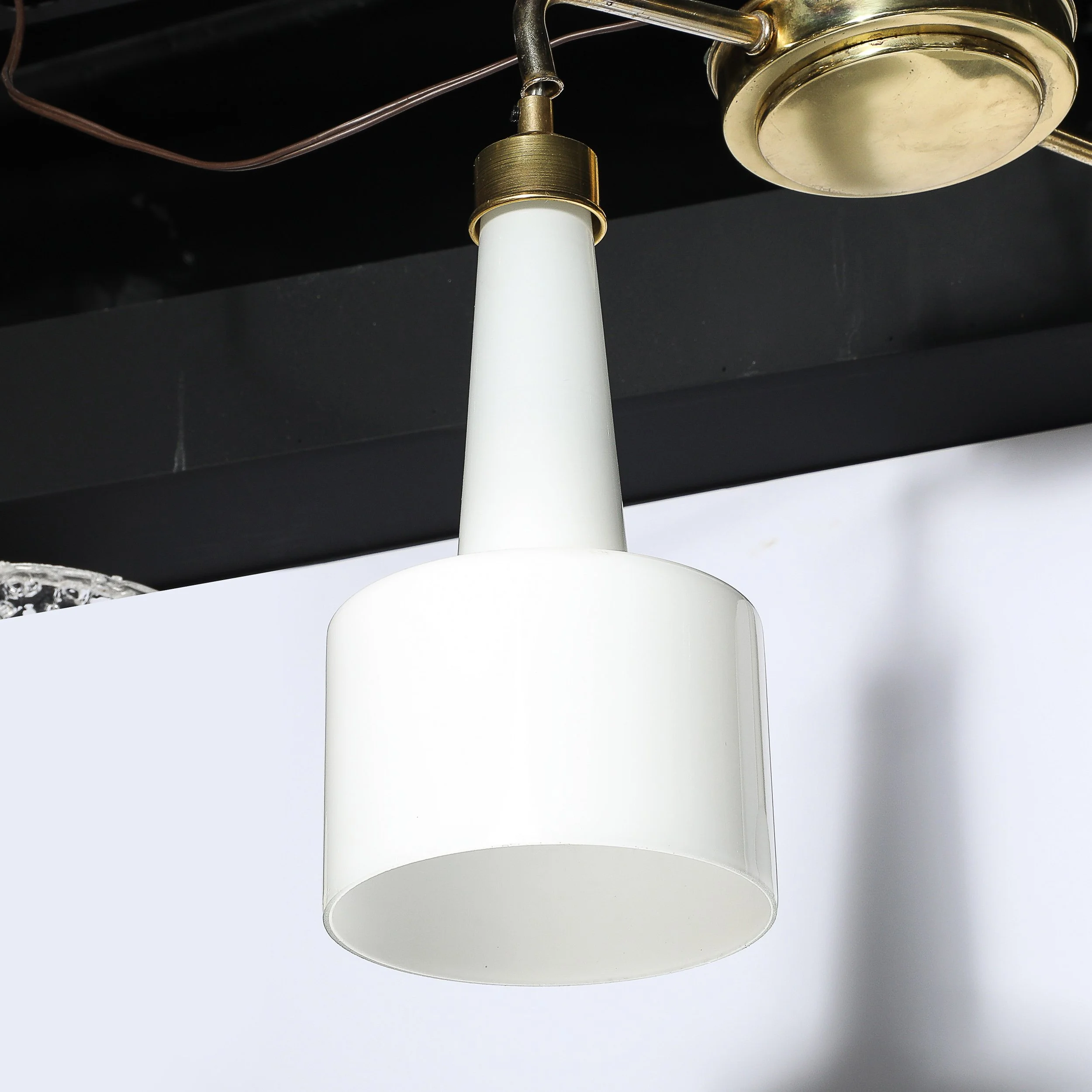 Mid-Century Two-Branch Pendant Chandelier in Molded Milk Glass w: Brass Fittings - High Style Deco 8.jpg