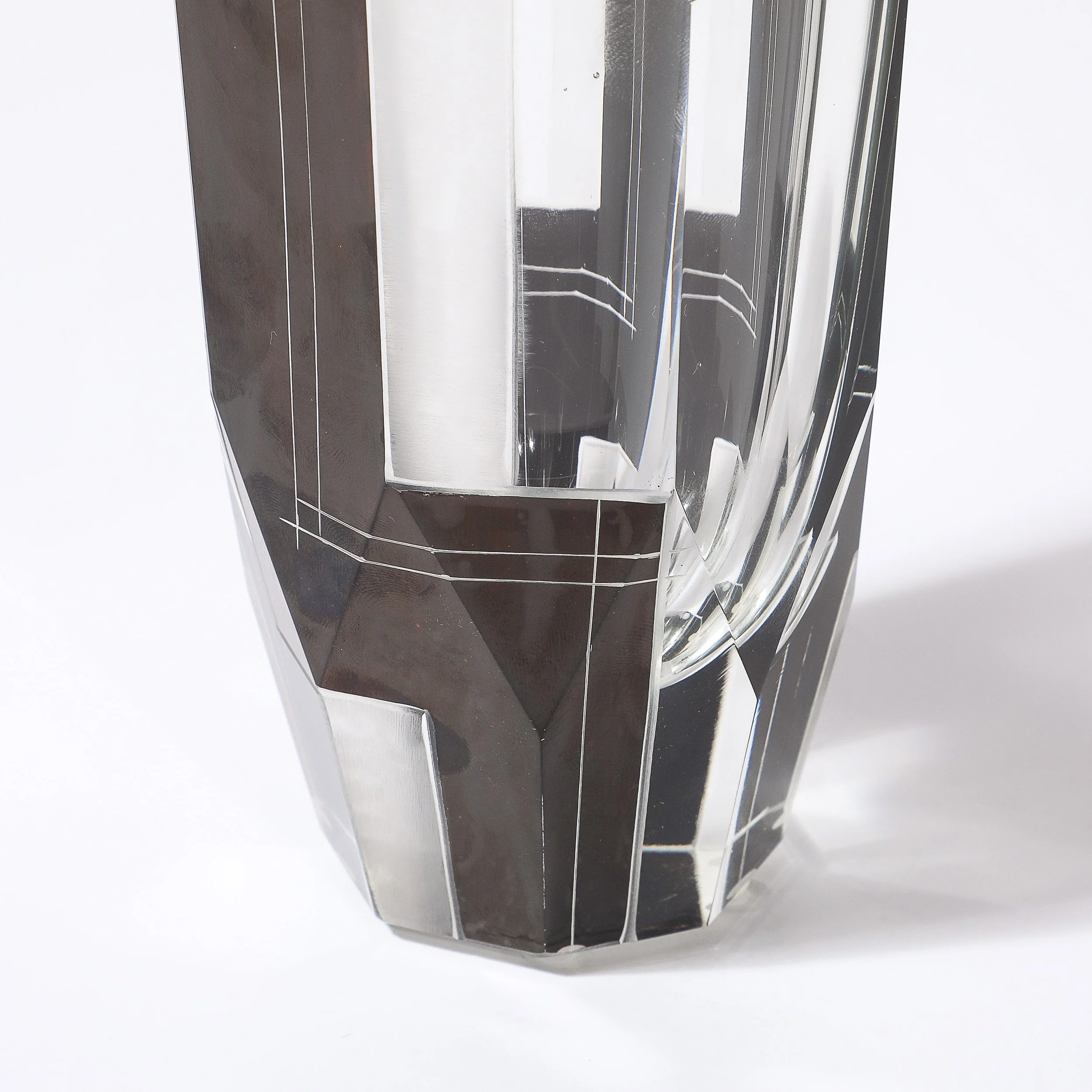 Art Deco Acid Etched Black Glass Vase with Grooved Detailing by Karl Palda - High Style Deco 6.jpg
