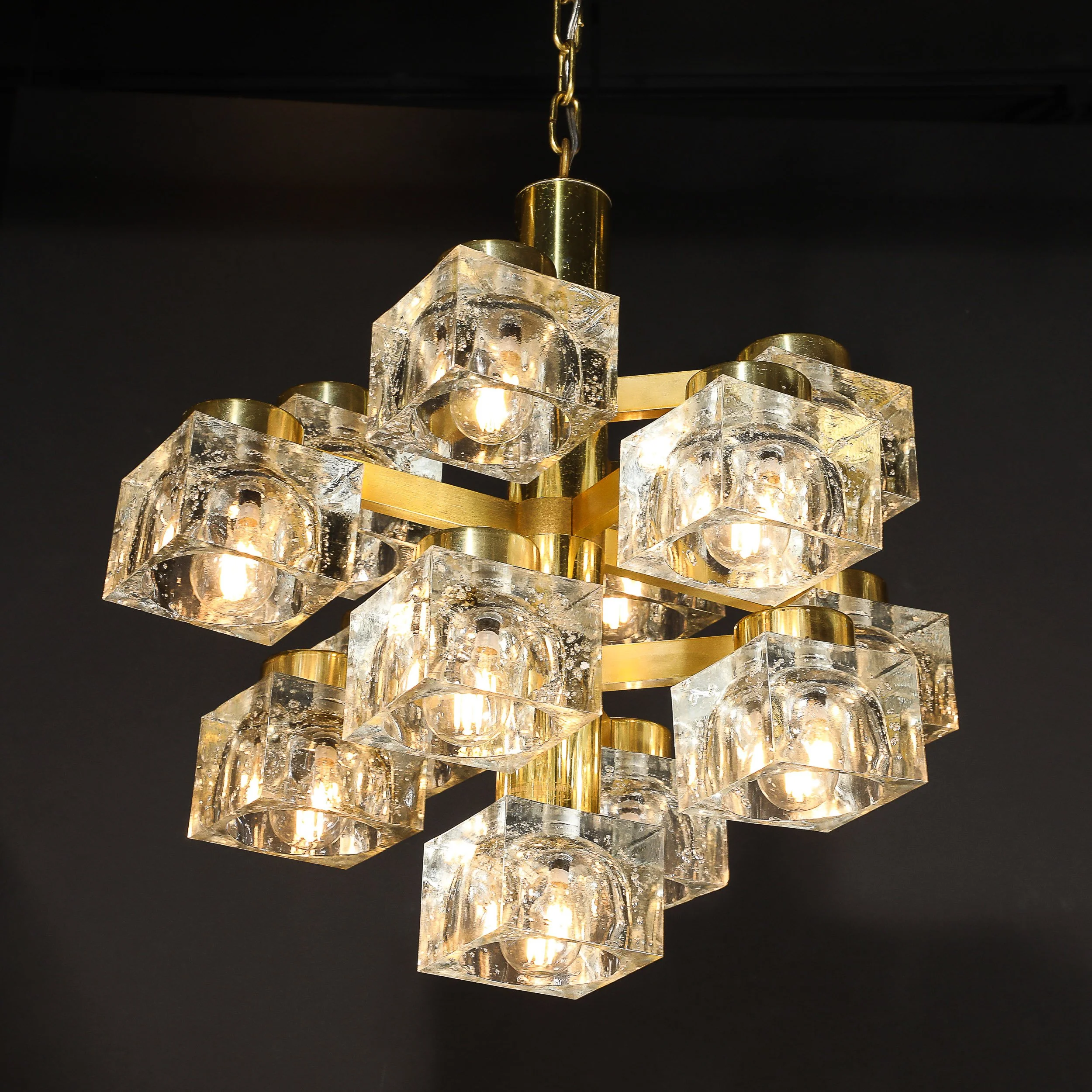 Mid-Century Modern Brass & Cube Glass Chandelier by Sciolari - High Style Deco 16.jpg