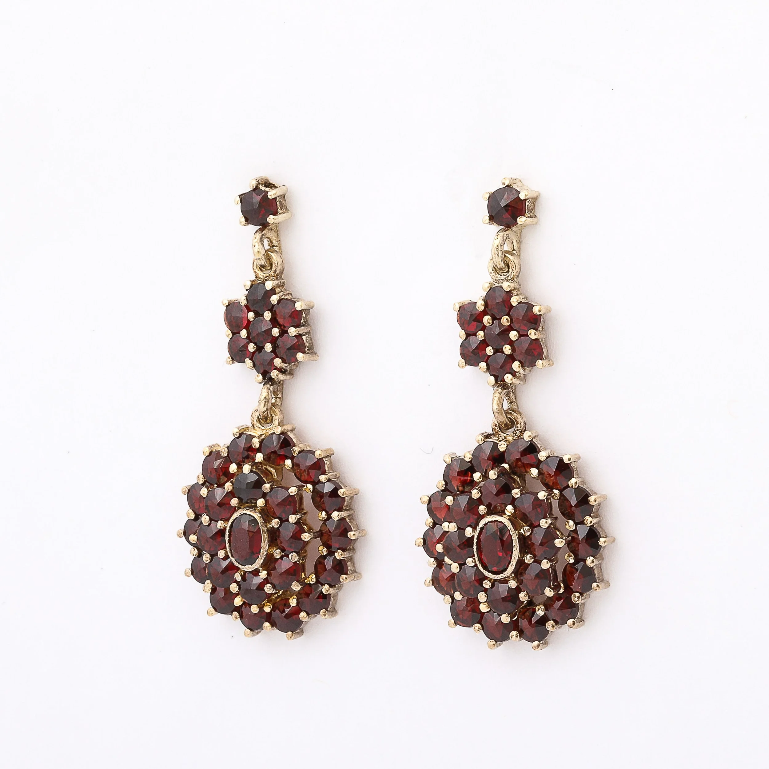 Pair of Antique Bohemian Garnet Earrings in Silvered Gilt Settings - High Style Deco 5.jpg