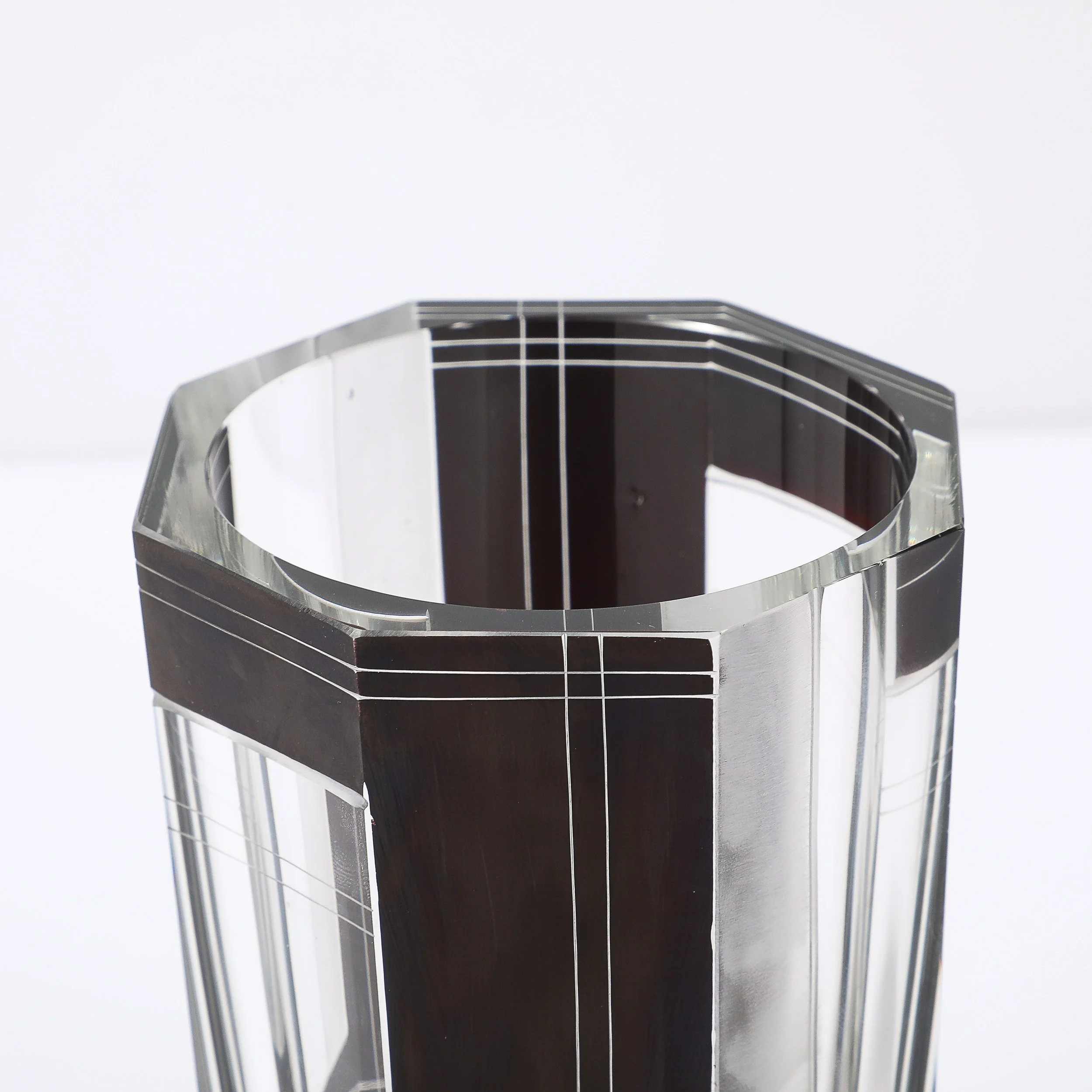 Art Deco Acid Etched Black Glass Vase with Grooved Detailing by Karl Palda - High Style Deco 14.jpg