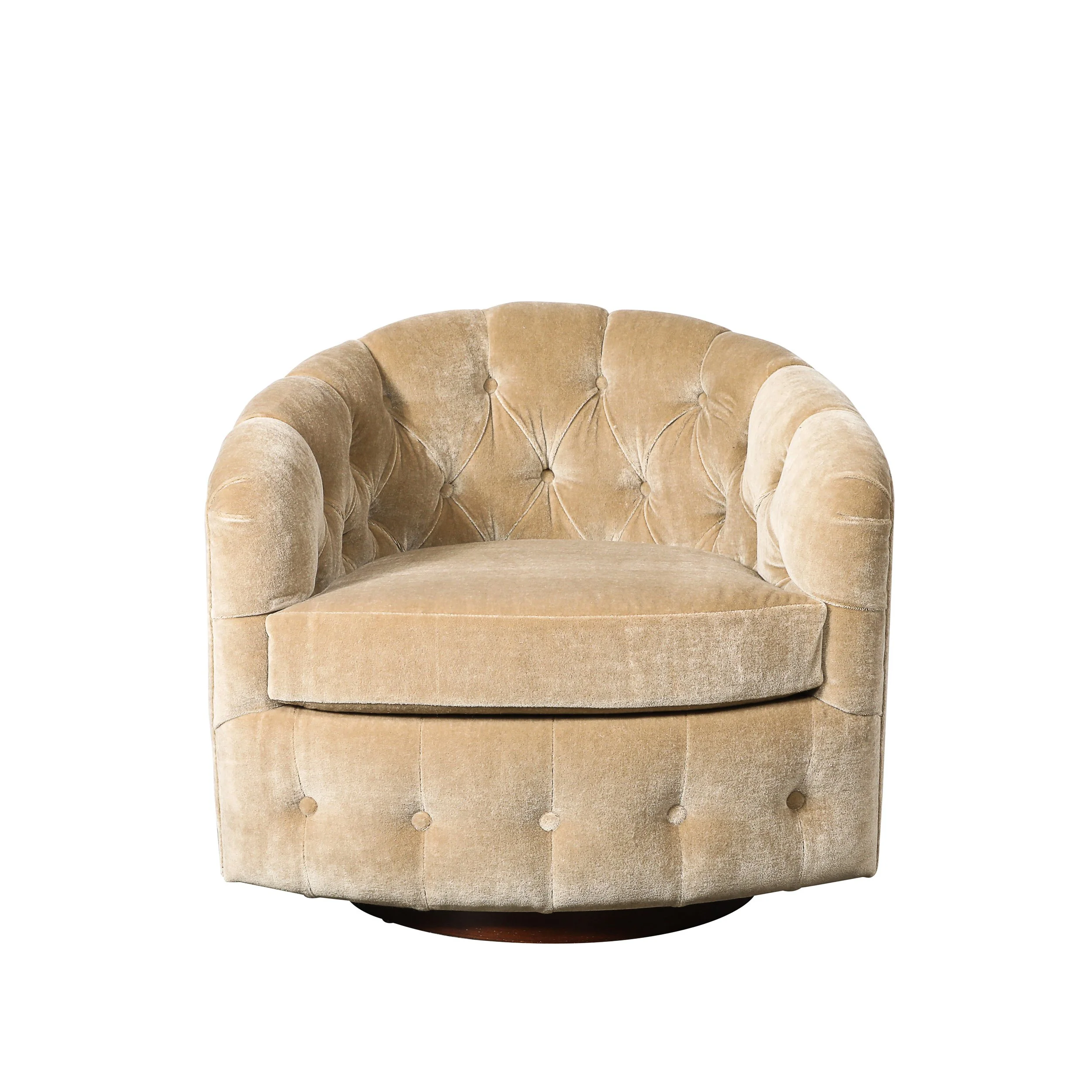 Pair of Mid-Century Biscuit Tufted Mohair Swivel Chairs signed Milo Baughman - High Style Deco 2.jpg