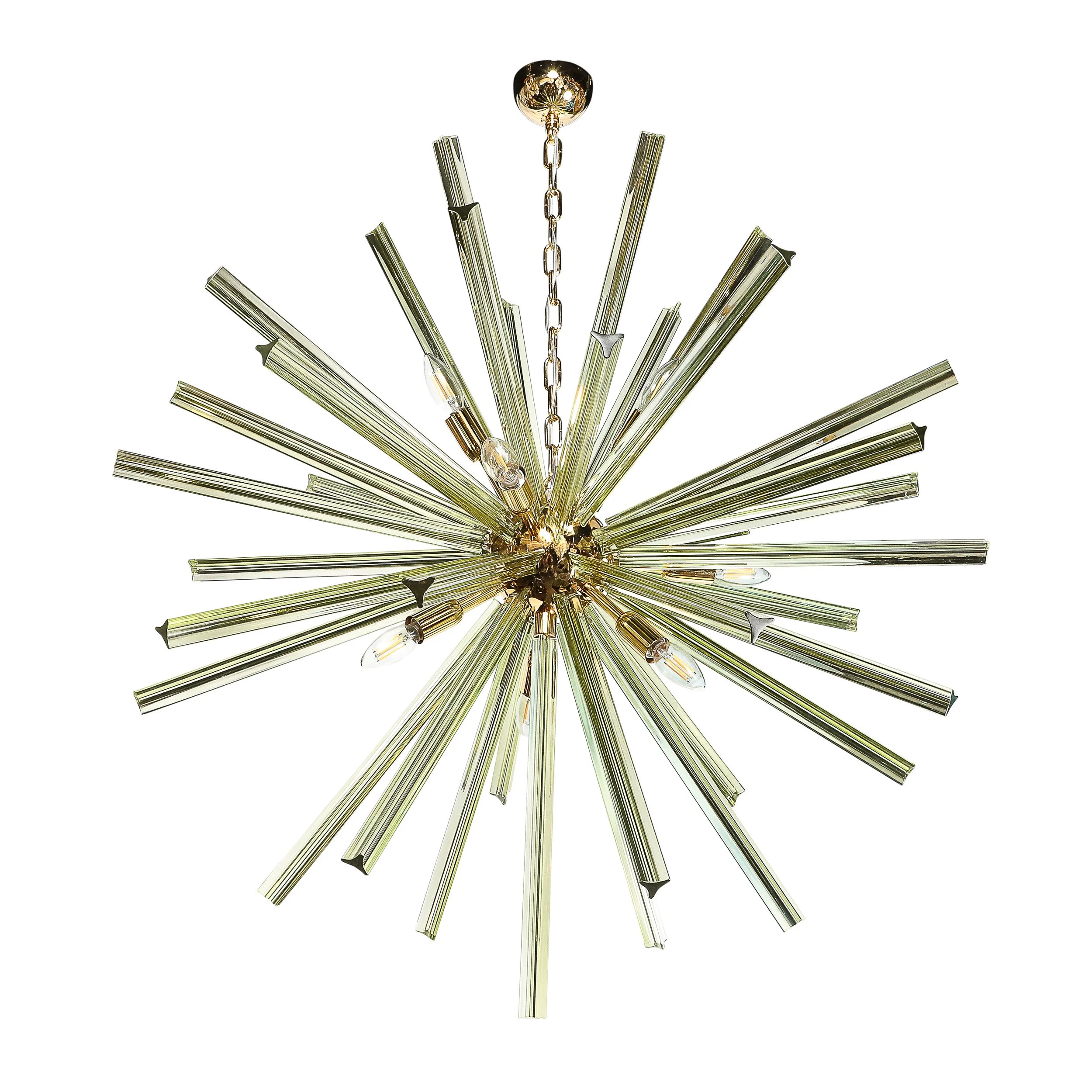 Modernist Hand-Blown Murano Smoked Peridot Camer Glass Sputnik Chandelier - High Style Deco.jpg