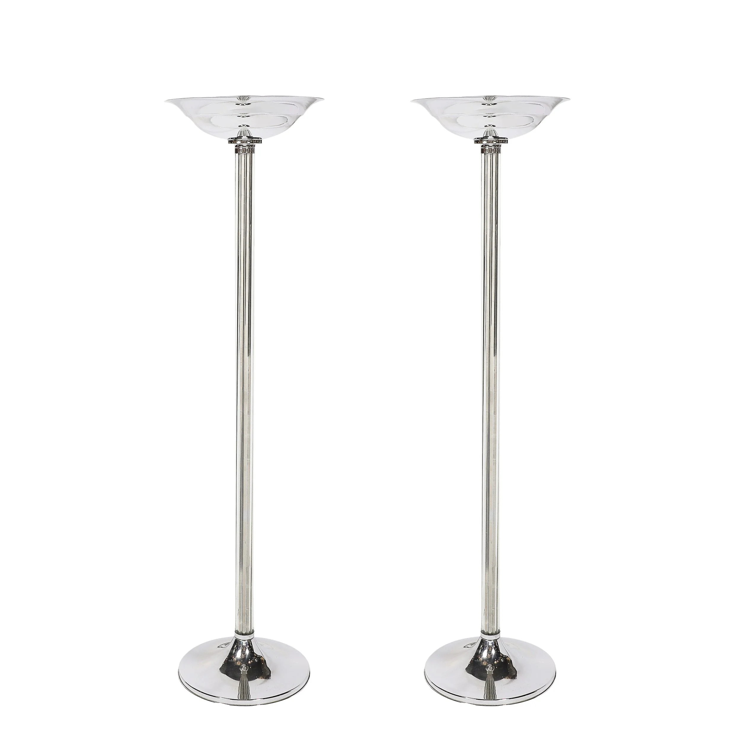 Pair of Art Deco Machine Age Chrome and Glass Rod Torchieres - High Style Deco.jpg