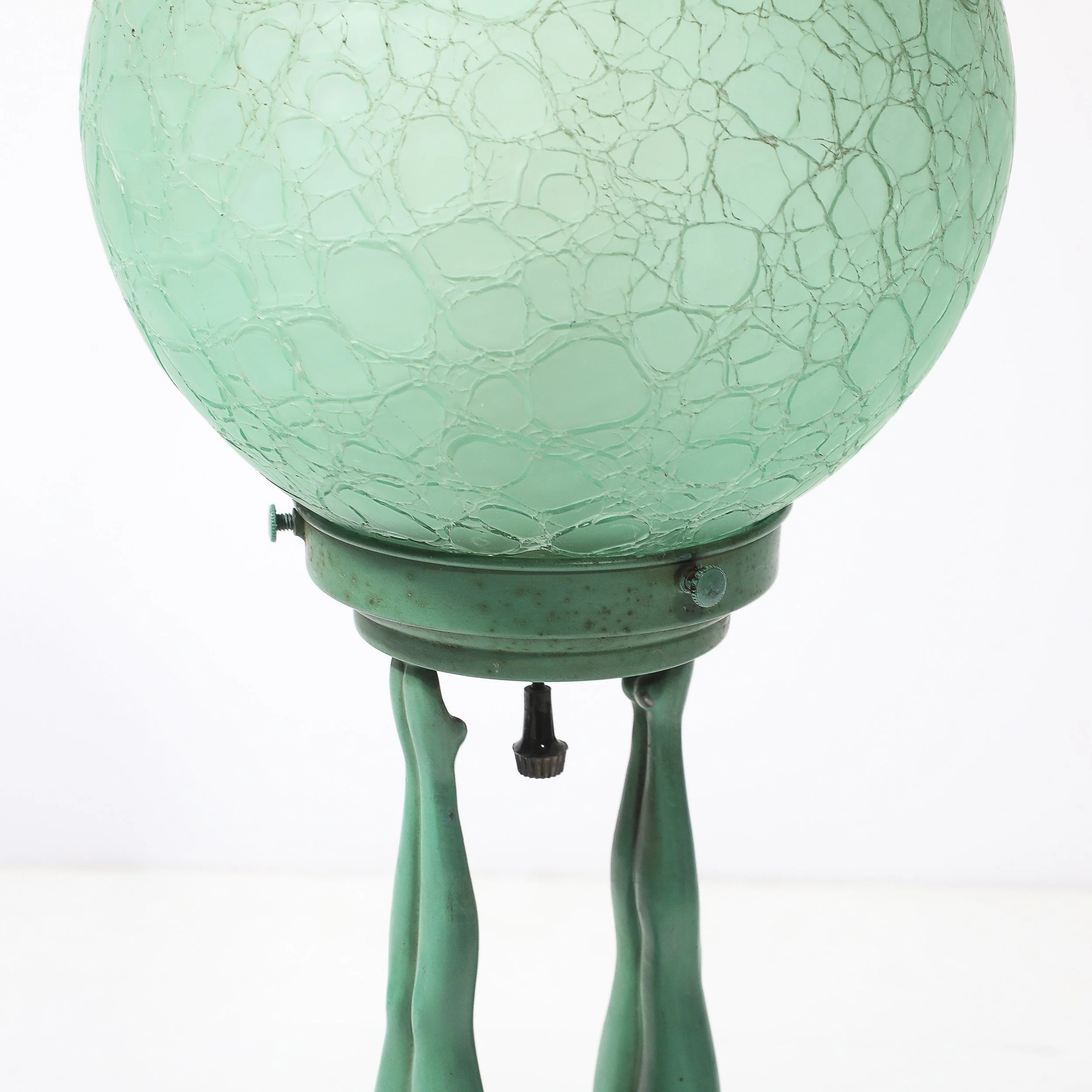 Art Deco Frankarts #L220 Turquoise Figurative Green Craqueleur Glass Table Lamp - High Style Deco 9.jpg