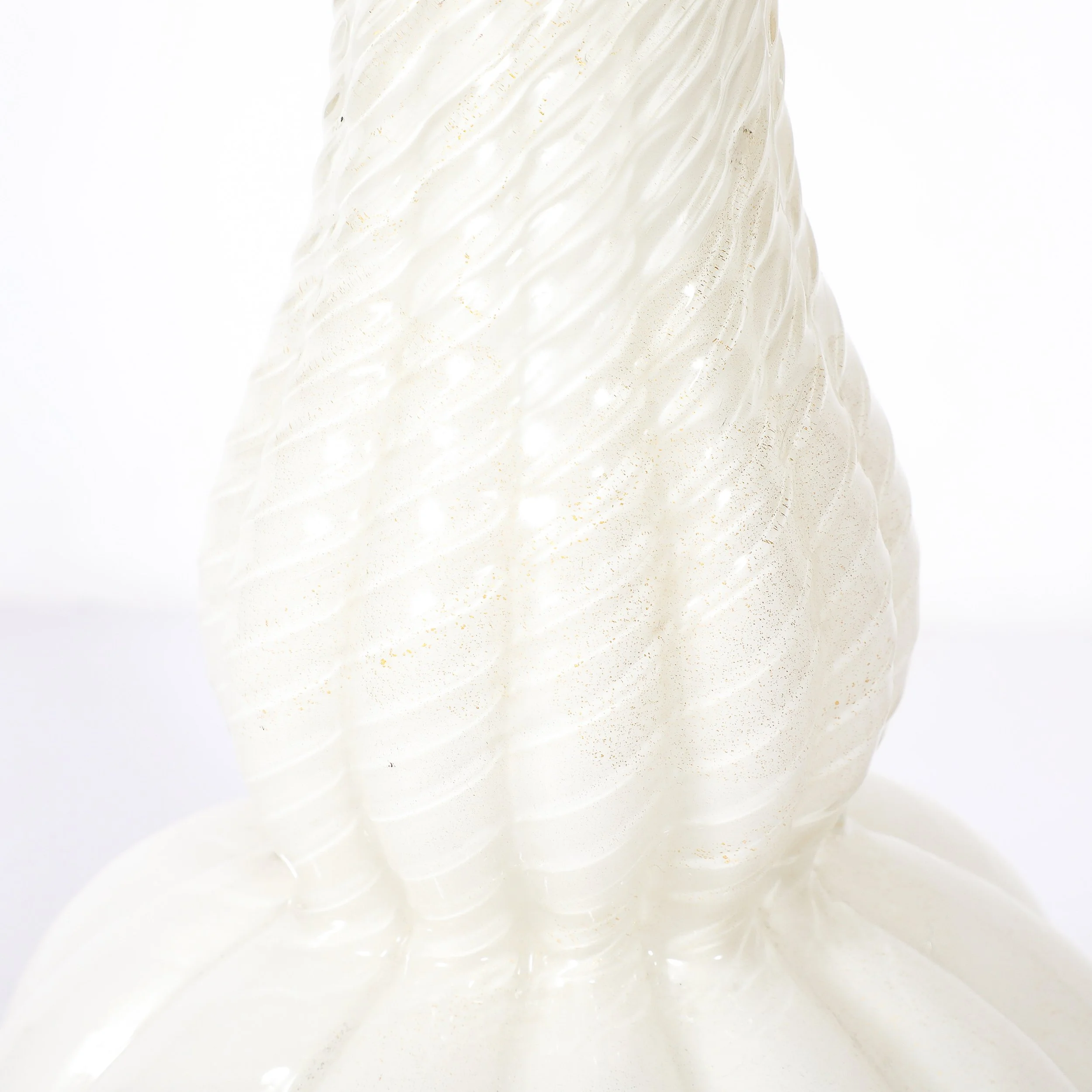Pair of Mid-Century Modern Hand-Blown Murano Fluted Off White Glass Table Lamps - High Style Deco 11.jpg