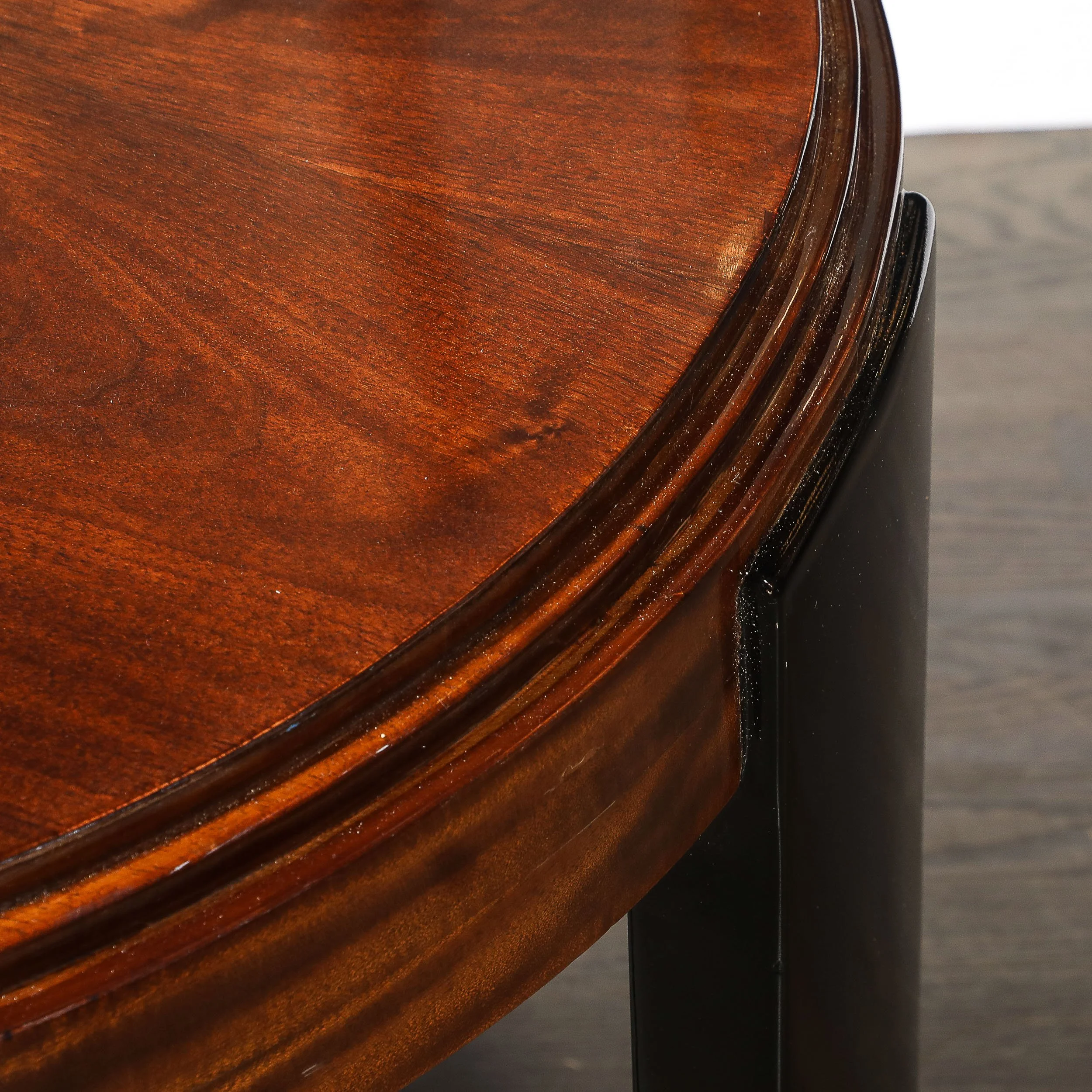 Art Deco Skyscraper Style Stepped Detail Side Table with Black Lacquer Legs - High Style Deco 6.jpg