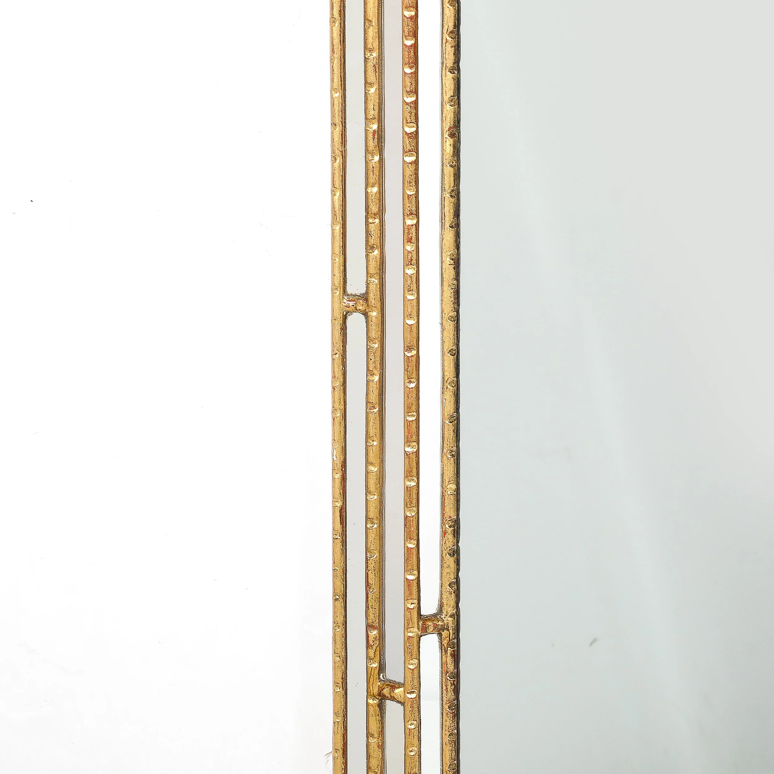 Mid-Century Modernist Sectioned Angular Mirror with Ribbed Gilt Wood Border - High Style Deco 6.jpg