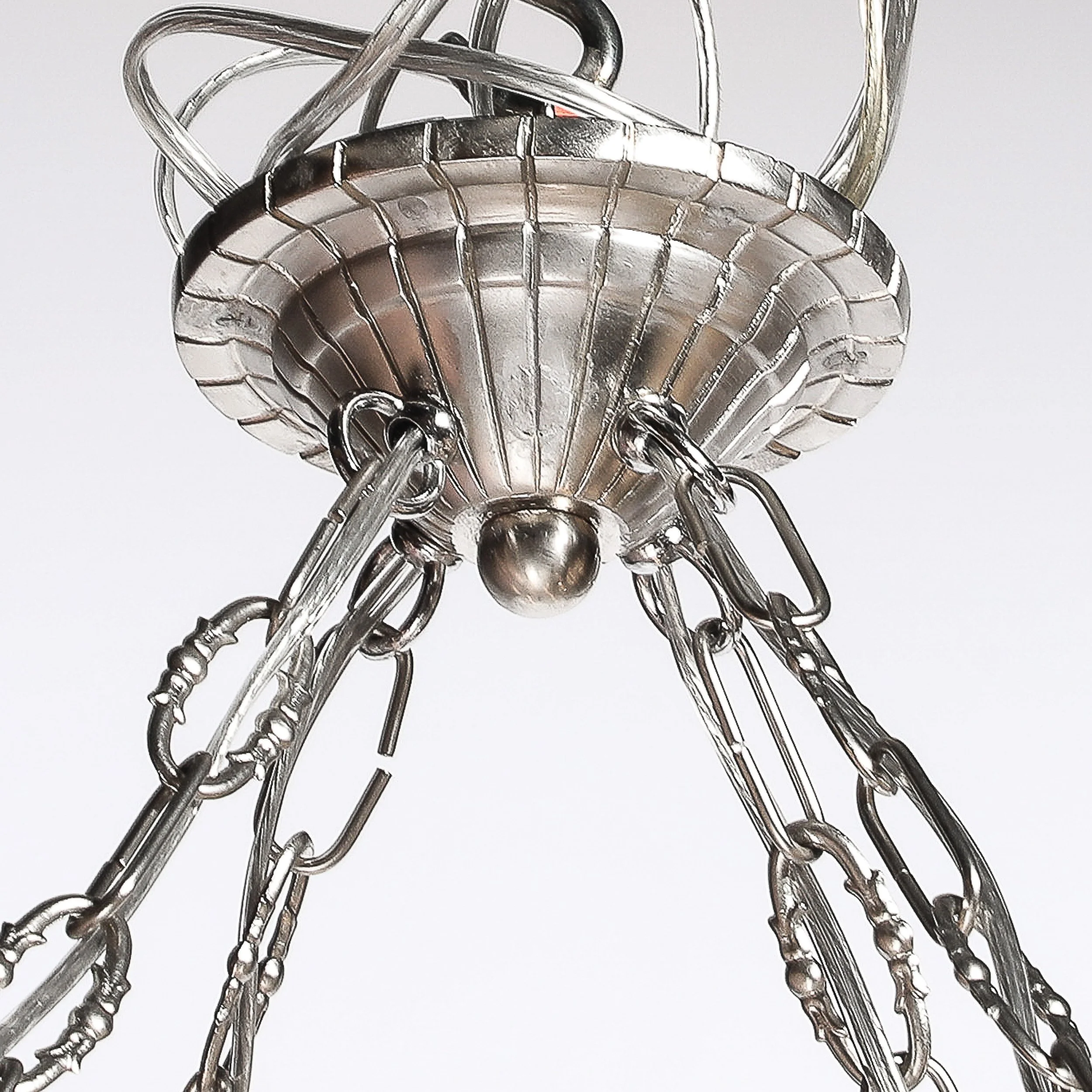 Art Deco Frosted Glass Chandelier with Grape Motif & Nickel Fittings - High Style Deco 8.jpg