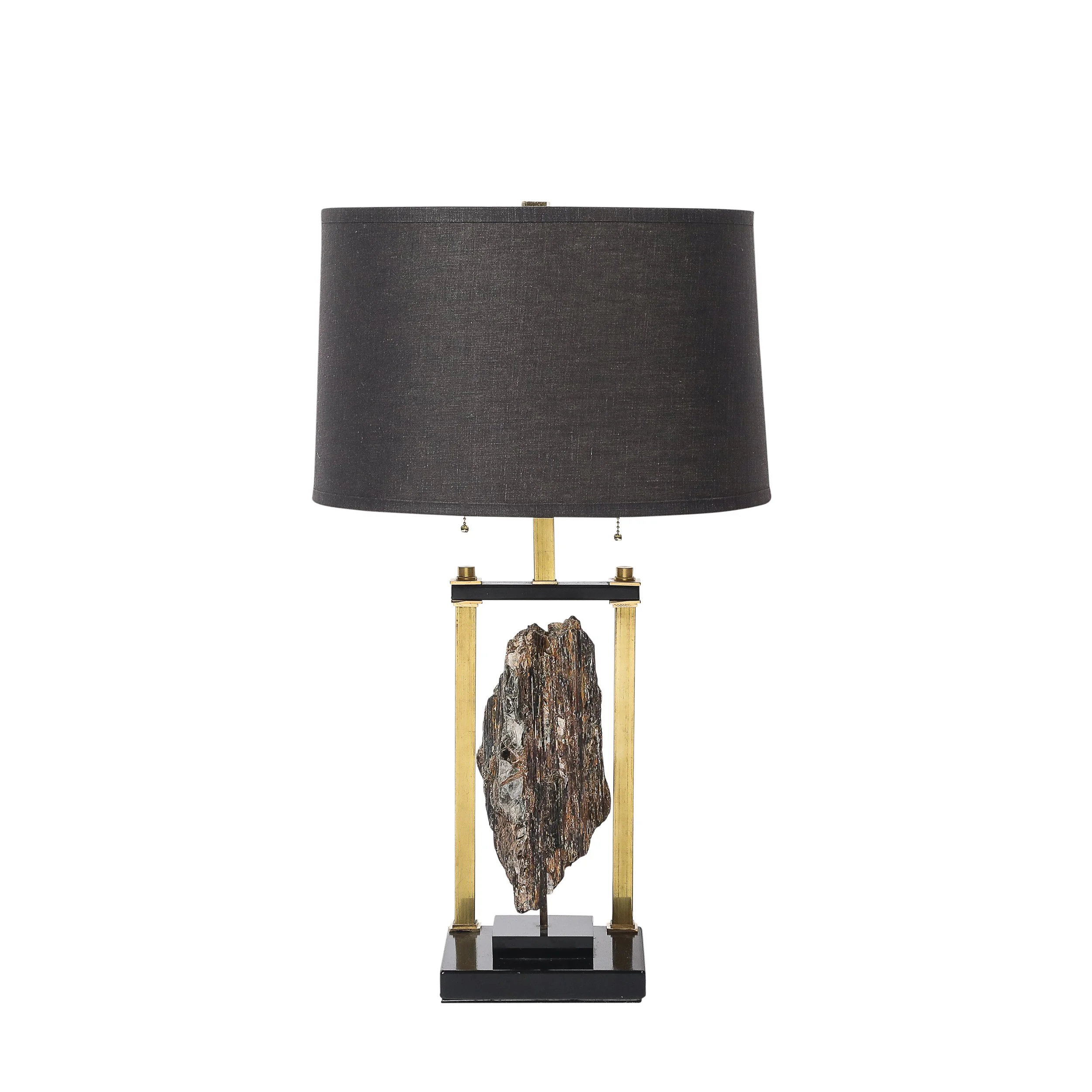 Mid-Century Rectilinear Black Lacquer & Brass Pyrite Specimen Table Lamp - High Style Deco.jpg