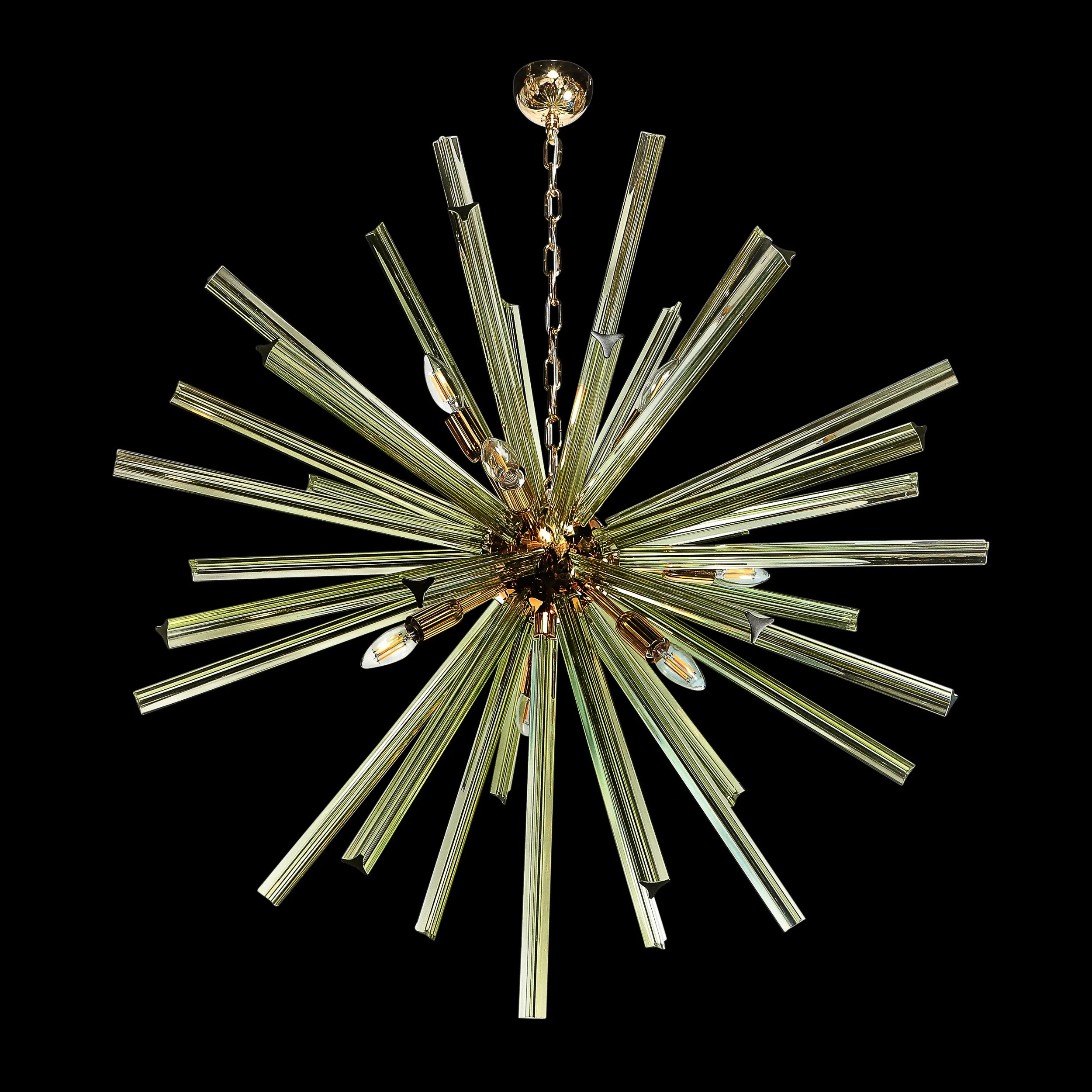 Modernist Hand-Blown Murano Smoked Peridot Camer Glass Sputnik Chandelier - High Style Deco 9.jpg