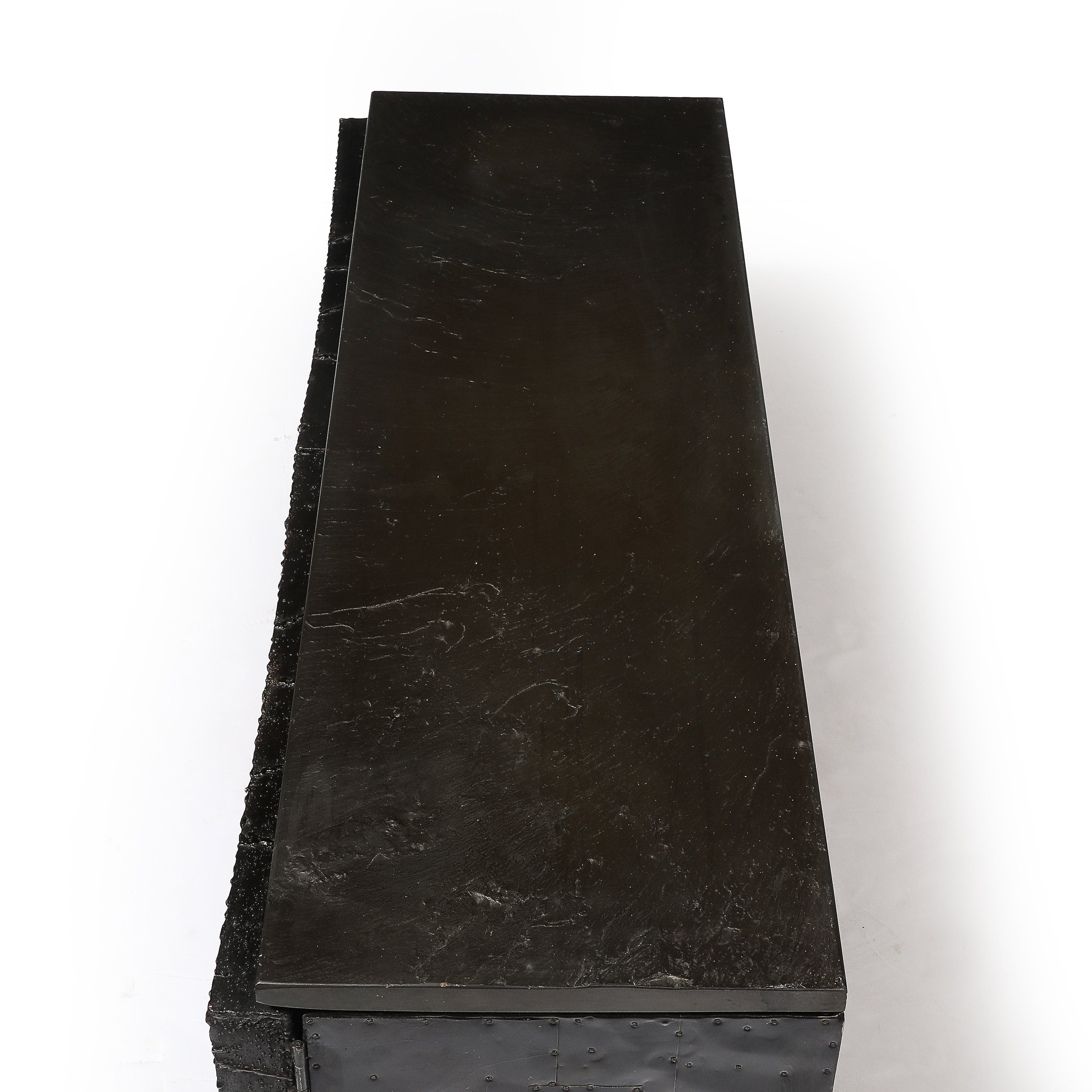 Mid-Century Brutalist Wall Mounted Patchwork Console Table Signed Paul Evans - High Style Deco 14.jpg