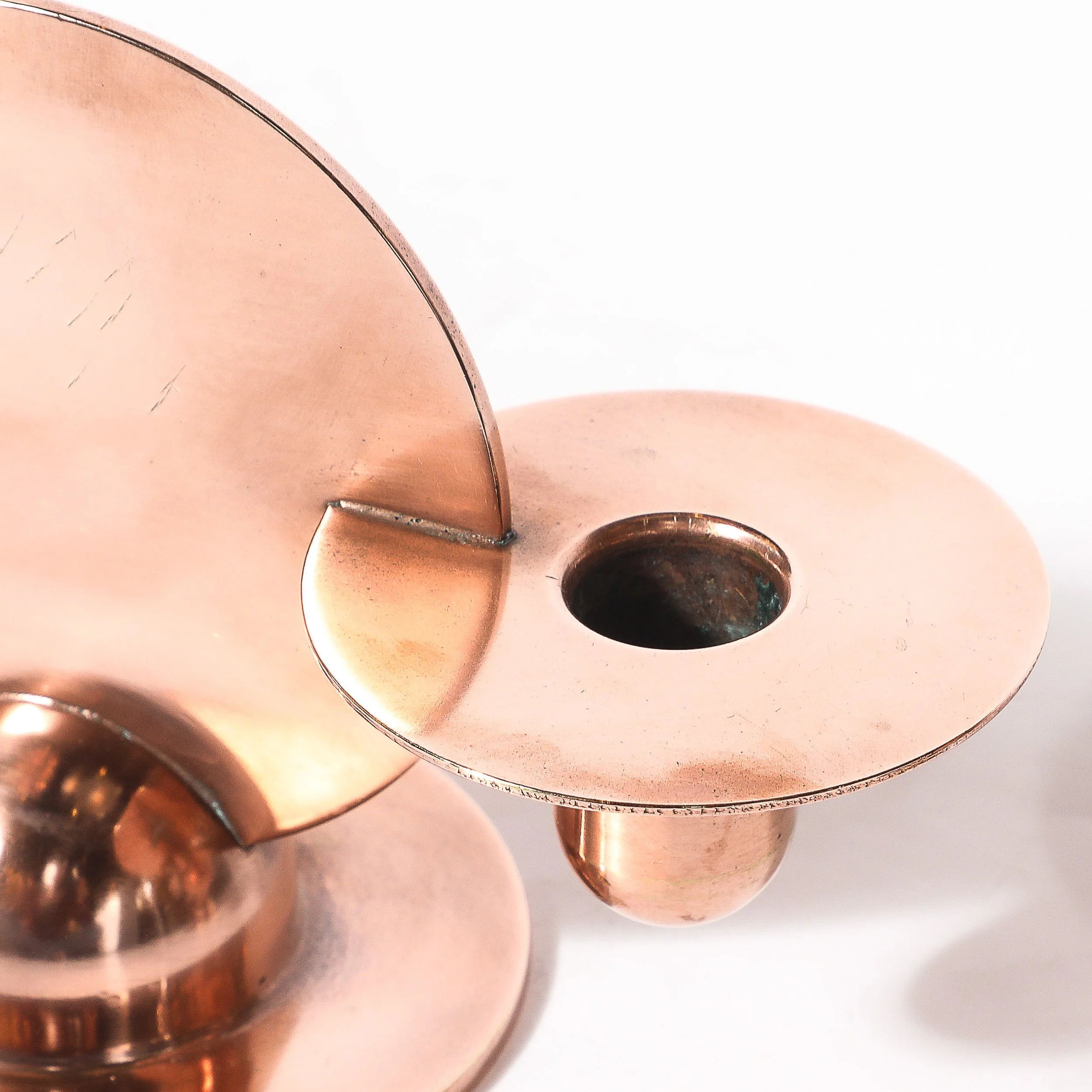 Pair of Art Deco Copper Candlestick Holders by Walter von Nessen signed Chase - High Style Deco 7.jpg