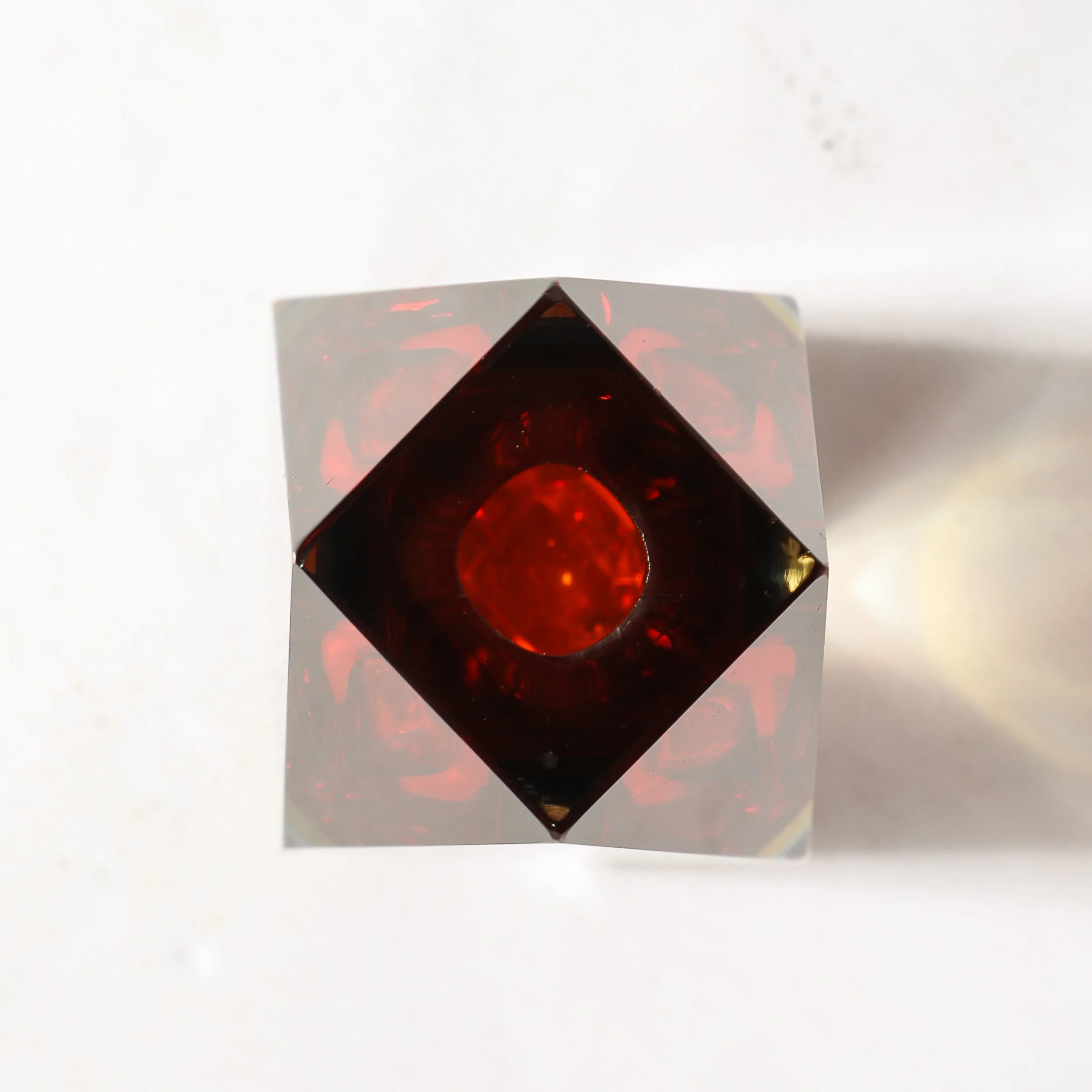 Mid-Century Hand-Blown Faceted Murano Glass Sommerso Ruby & Transparent Vase - High Style Deco 8.jpg