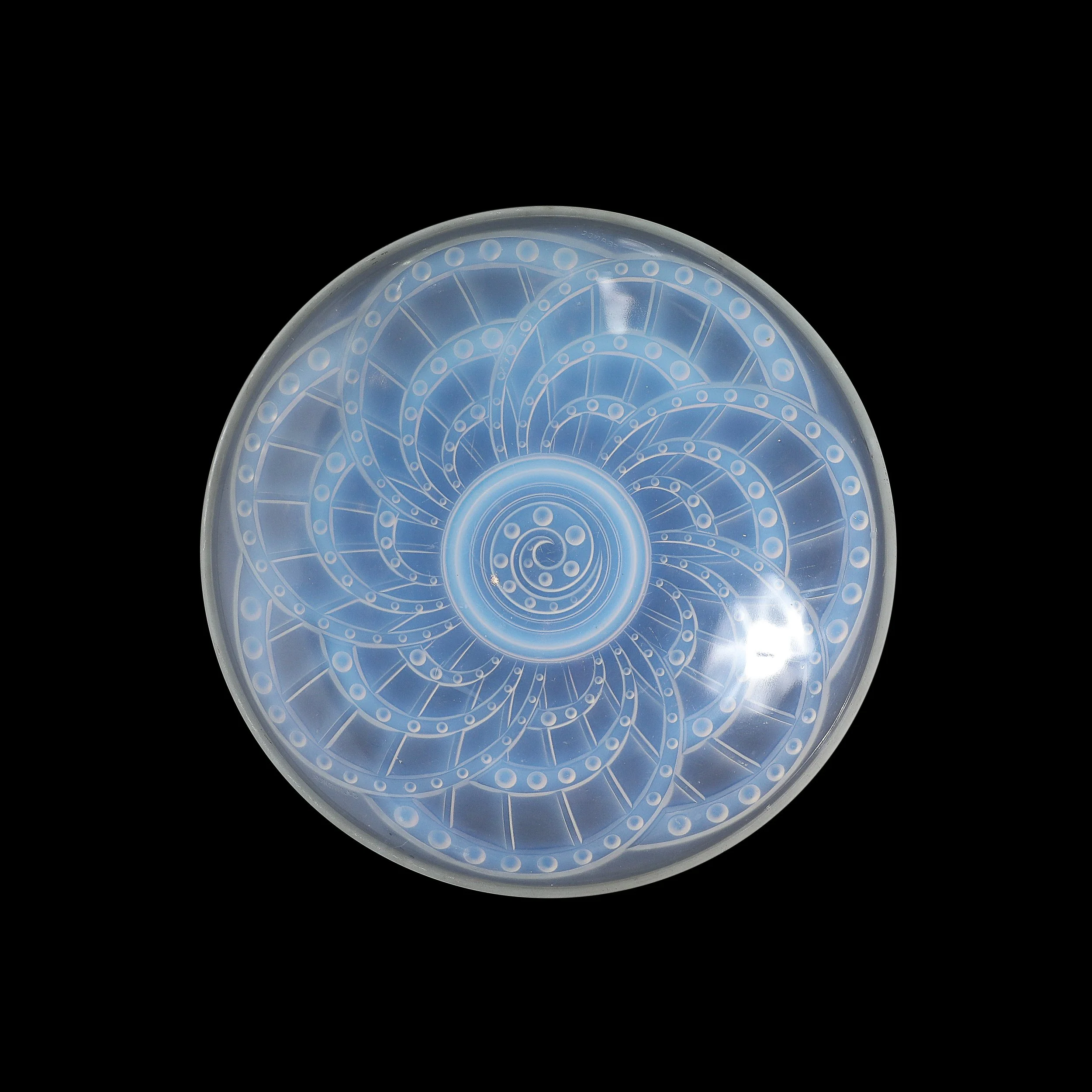 Art Deco Opalescent Molded and Frosted Glass Centerpiece Bowl Signed J. Landier - High Style Deco 6.jpg