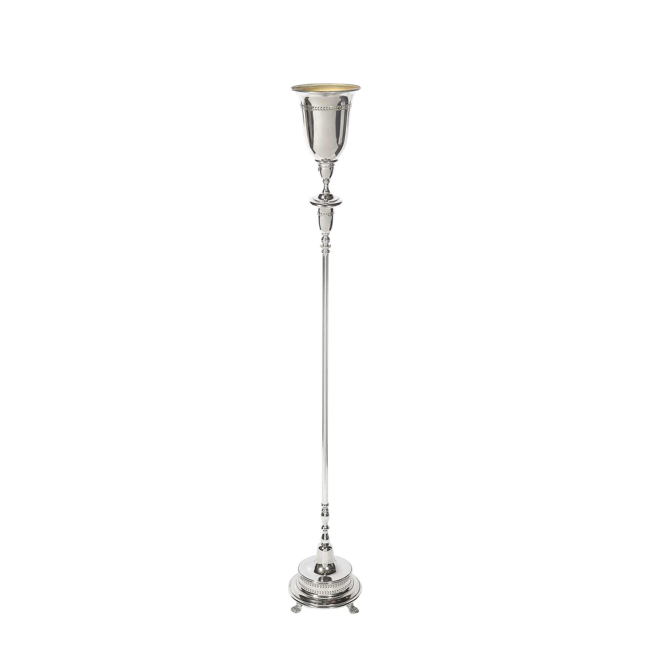 Classical Hollywood Regency Silvered Bronze Torchiere - High Style Deco.jpg