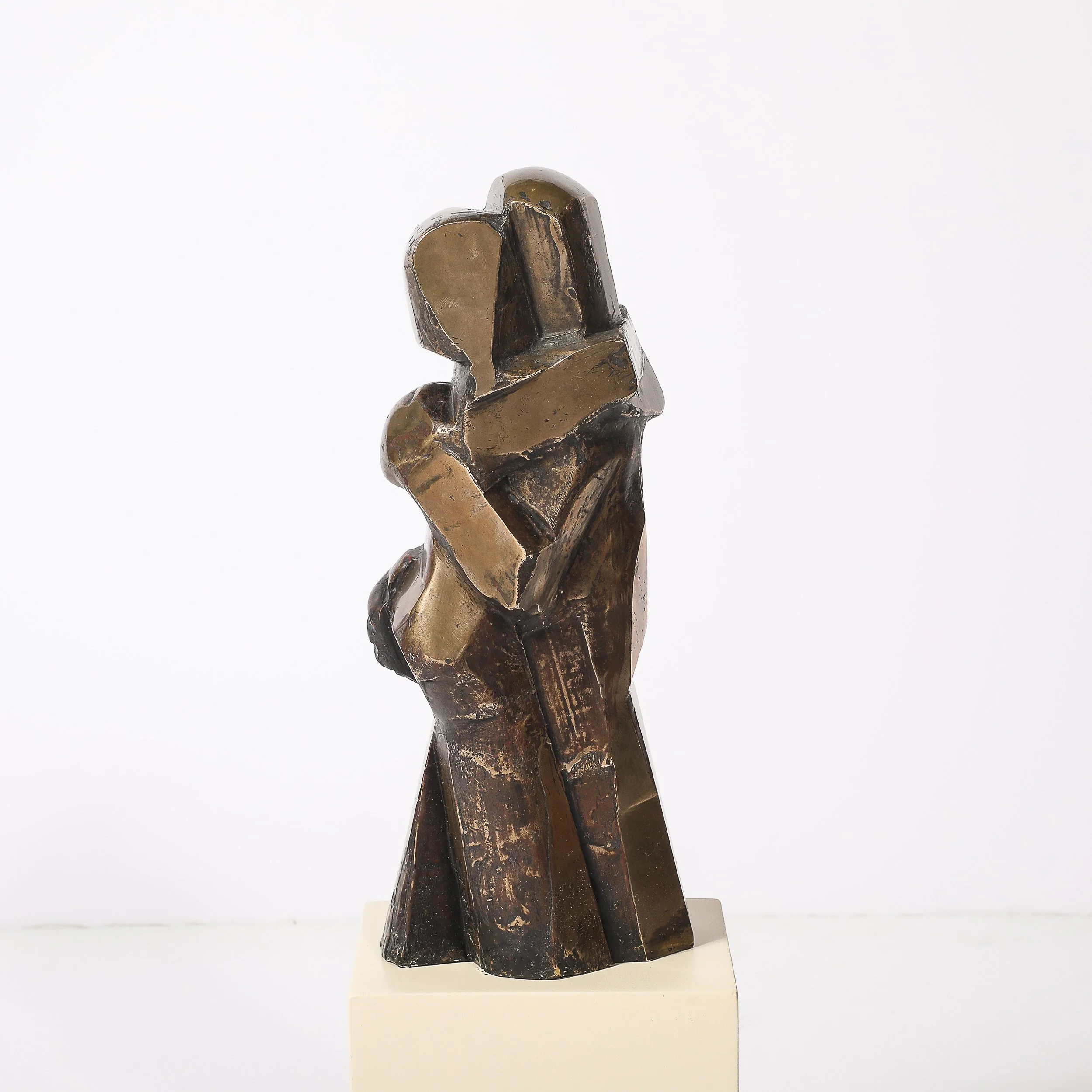 Mid-Century Modernist Abstracted Figural Bronze Sculpture of an Embracing Couple - High Style Deco 4.jpg