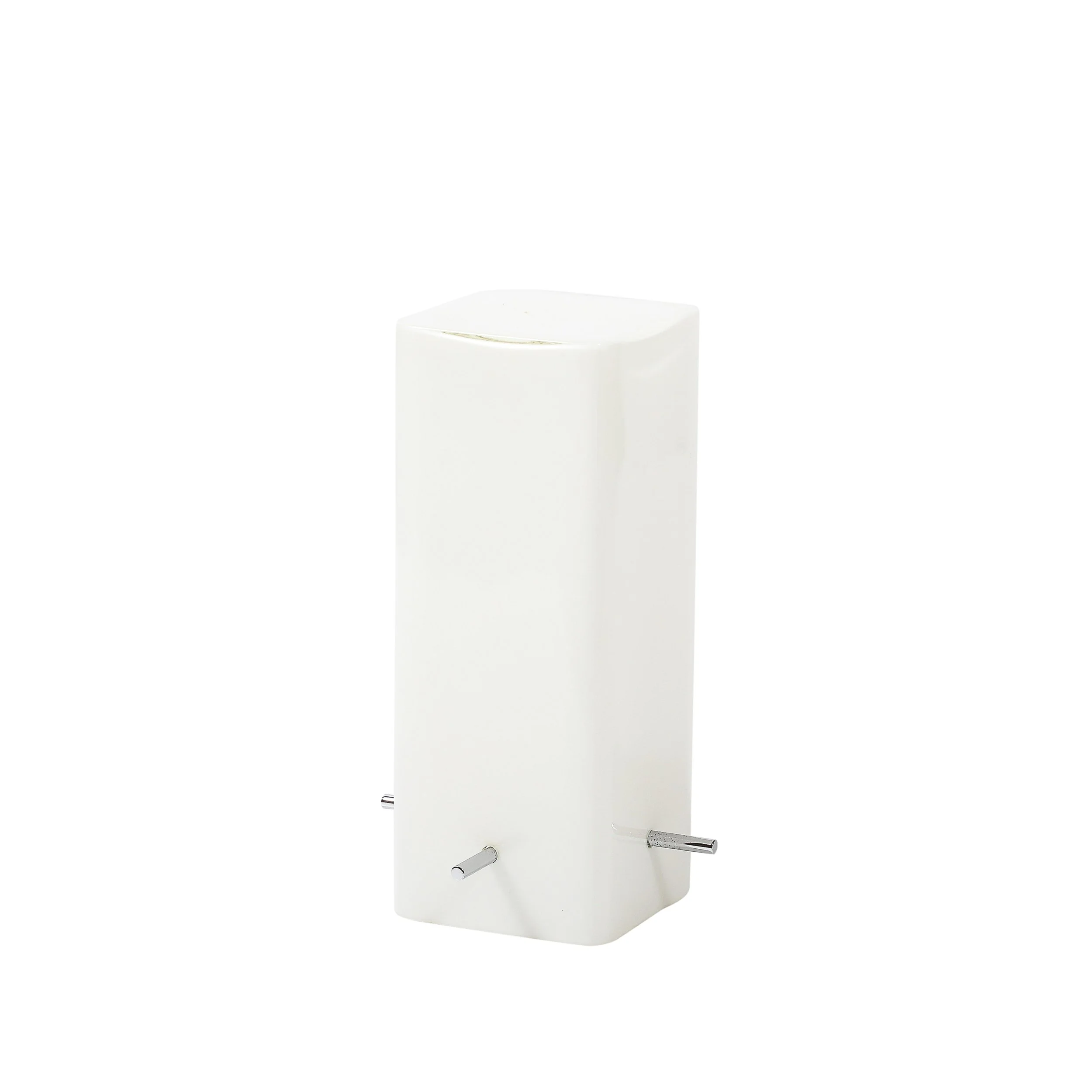 Mid-Century Milk Glass Column Lamp w: Chrome Fittings by Paul Mayen for Habitat - High Style Deco.jpg
