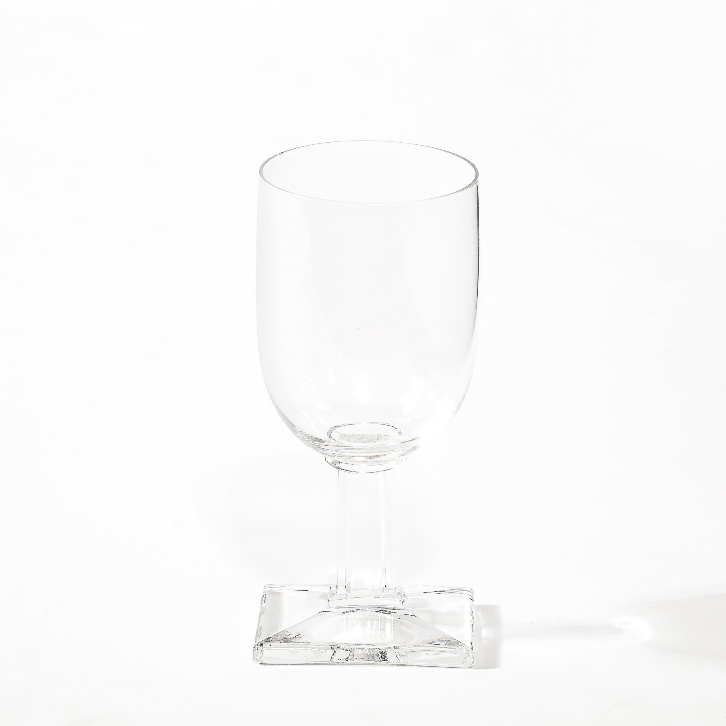 Set of Eight Art Deco Style Rectangular Base Stemmed Drinking Glasses - High Style Deco 8.jpg