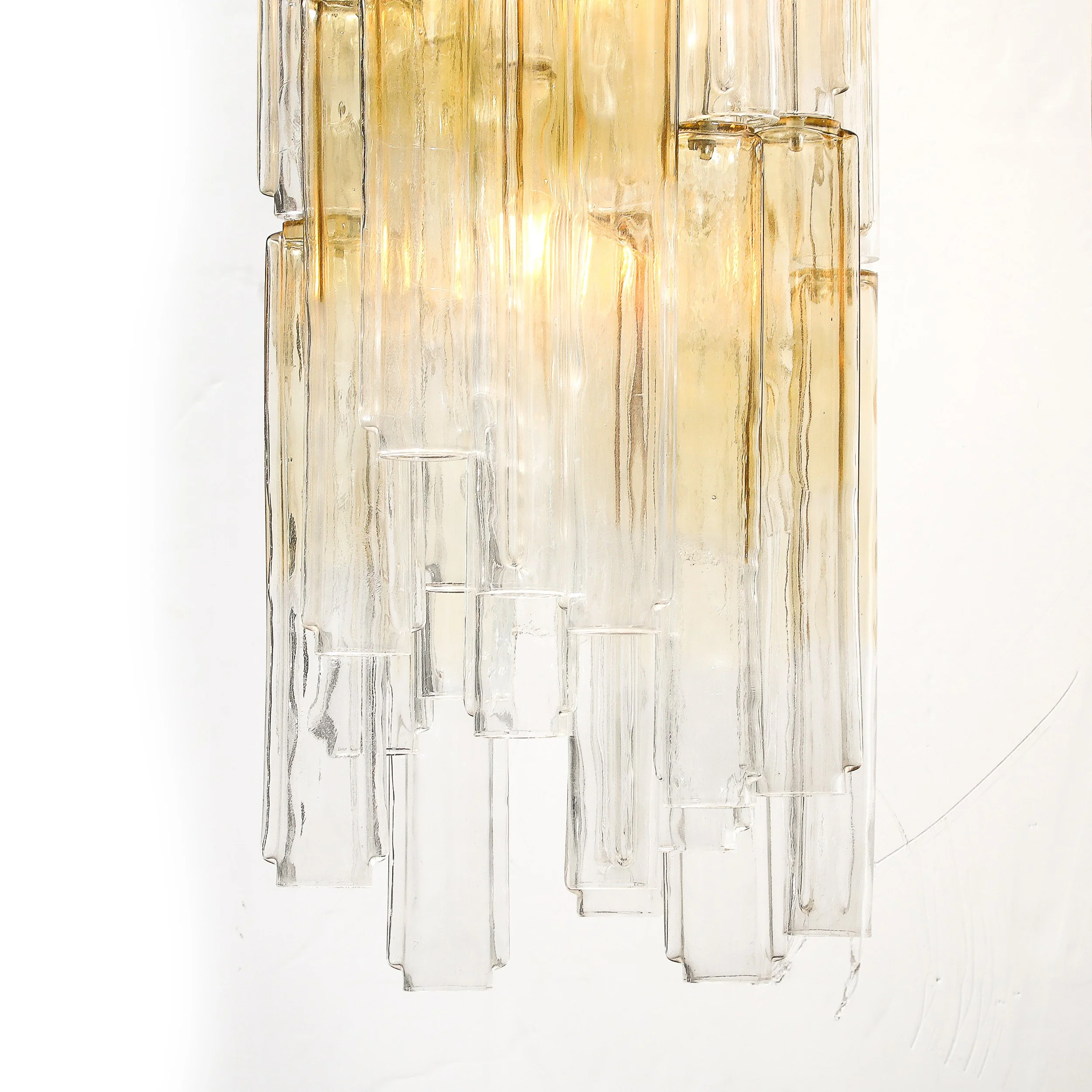 Pair of Mid-Century Large Muted Citrine Calza Glass Chandeliers signed Venini - High Style Deco 10.jpg