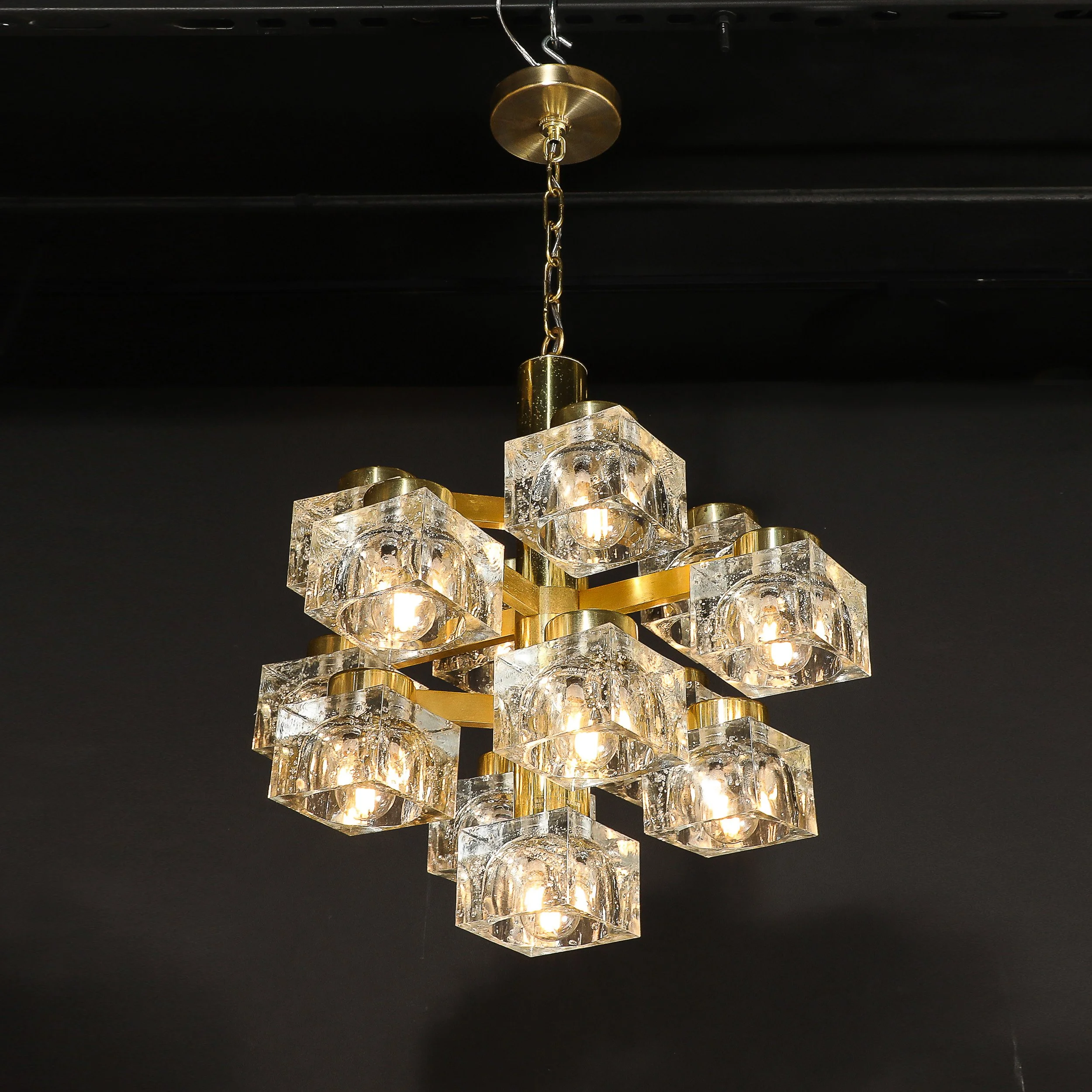 Mid-Century Modern Brass & Cube Glass Chandelier by Sciolari - High Style Deco 17.jpg