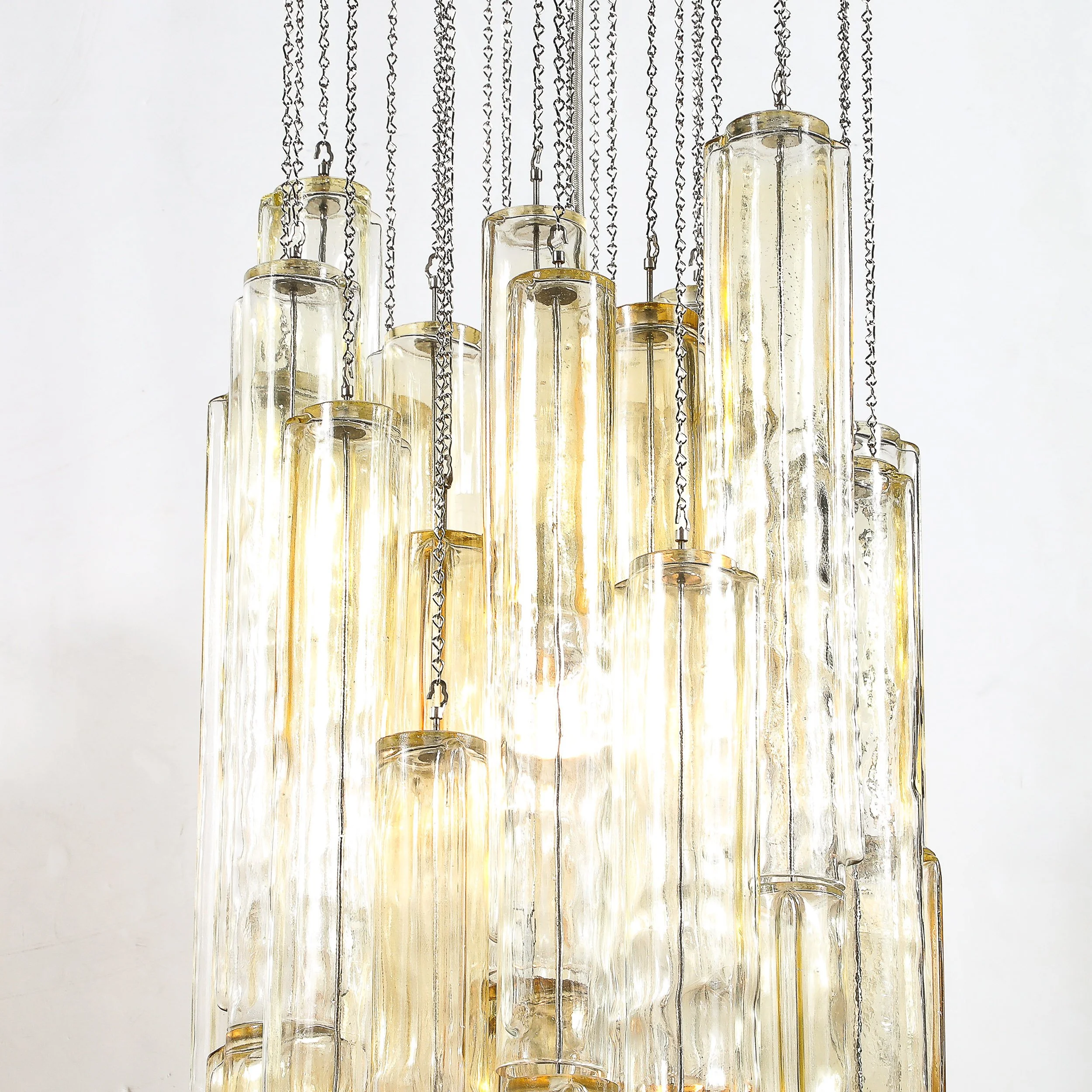 Pair of Mid-Century Large Muted Citrine Calza Glass Chandeliers signed Venini - High Style Deco 2.jpg