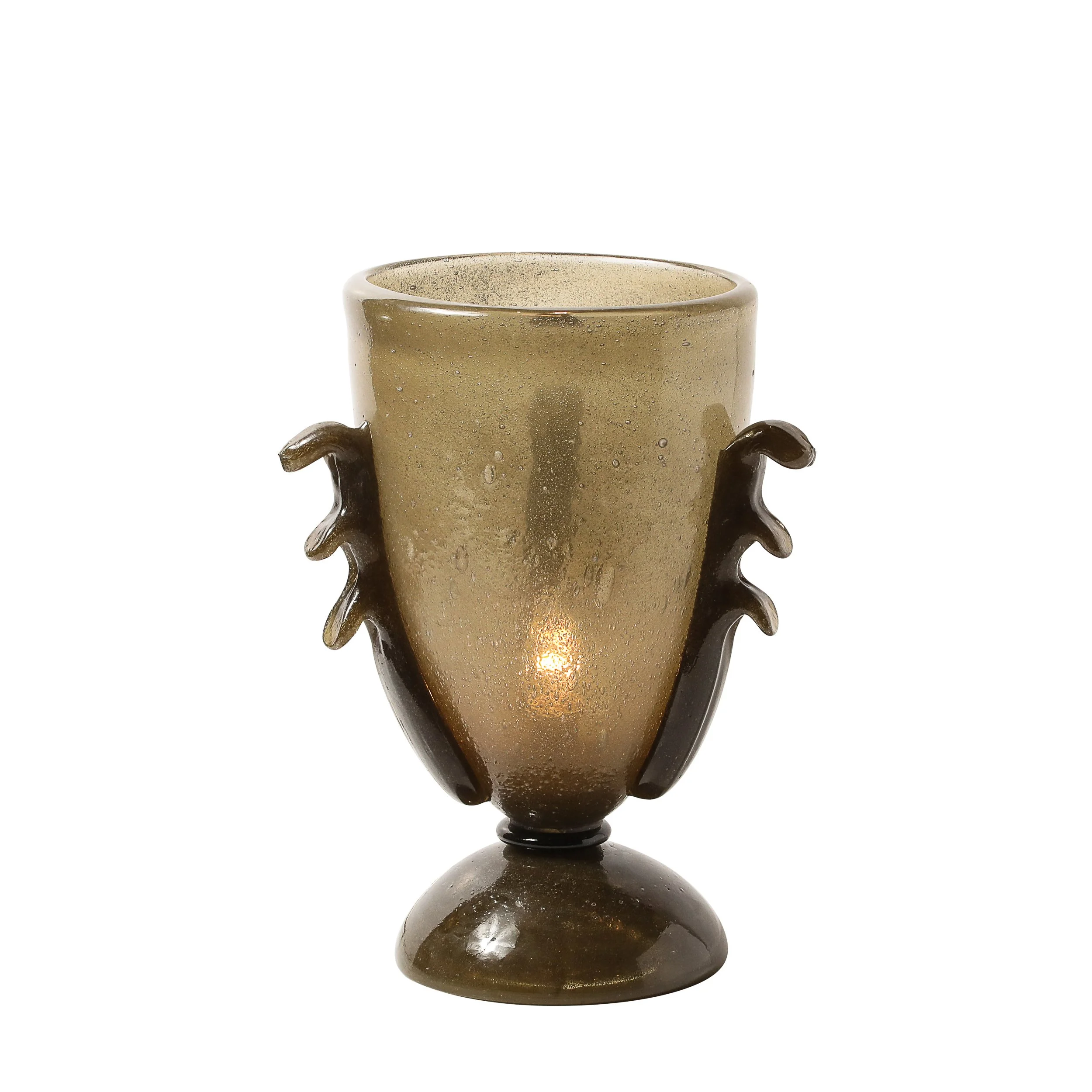 Pair of Mid-Century Sculptural Hand-Blown Smoke Murano Bullicante Glass Uplights - High Style Deco 14.jpg