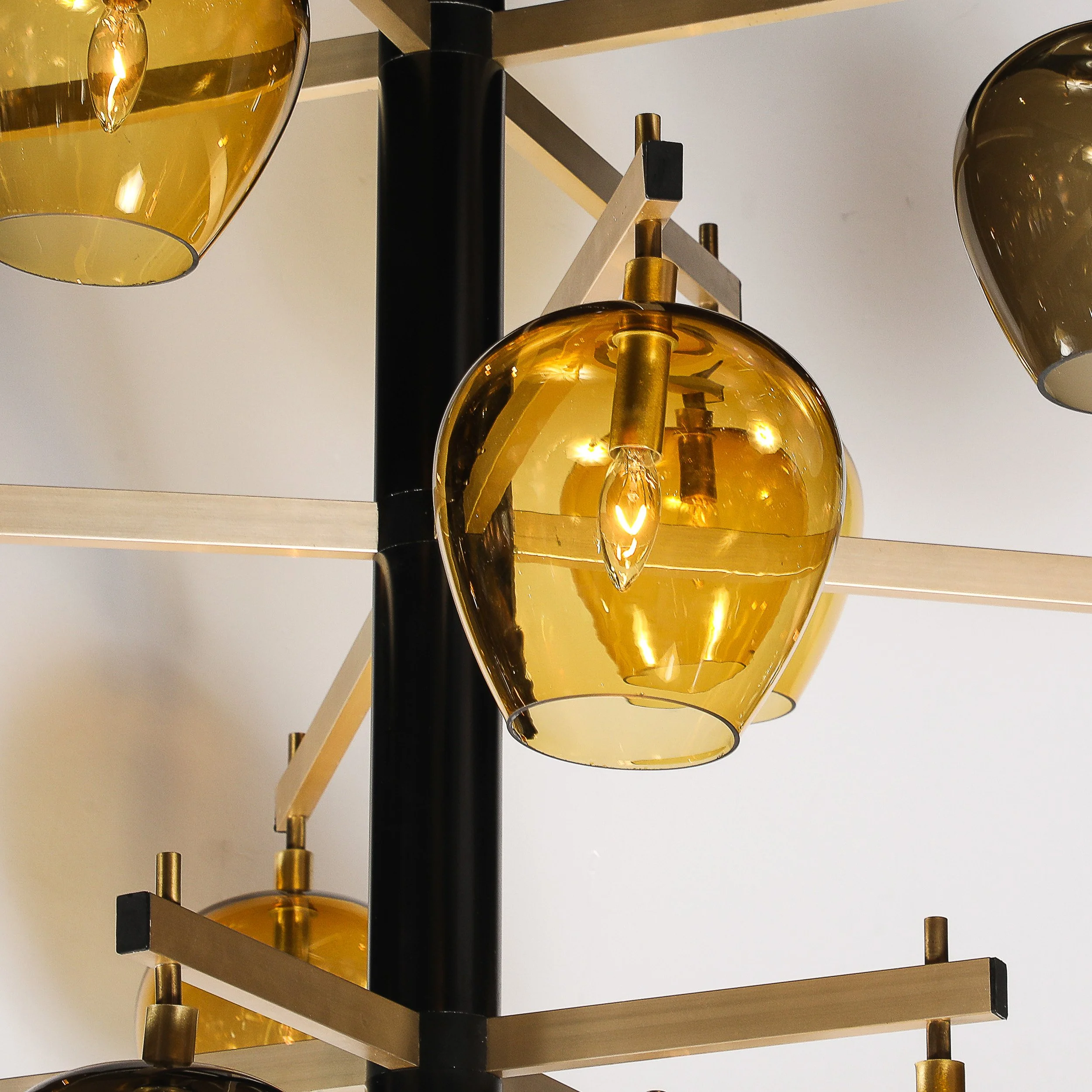 Mid-Century Rectilinear 3-Tier X Form Chandelier in Smoked Amber by Lightolier - High Style Deco 5.jpg