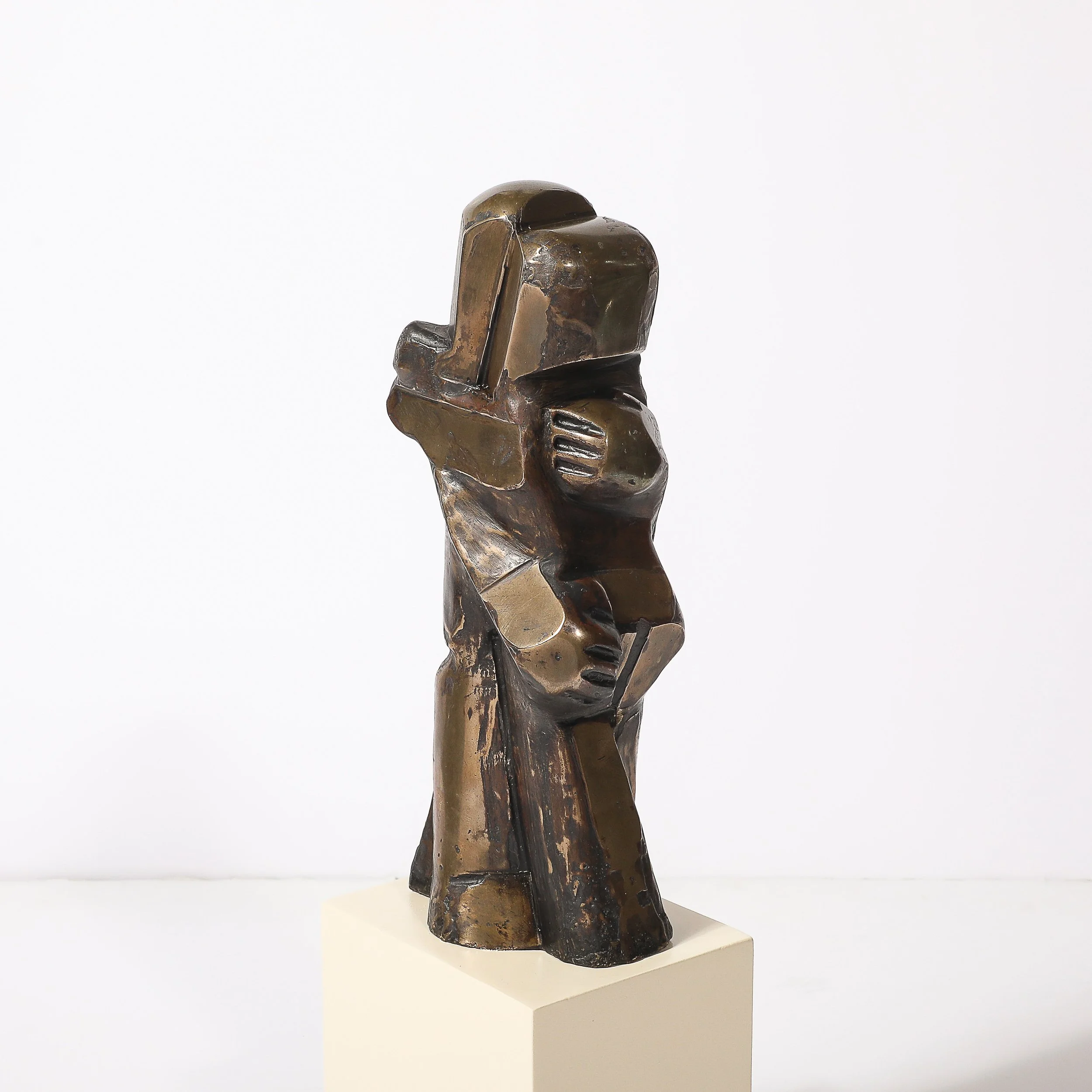 Mid-Century Modernist Abstracted Figural Bronze Sculpture of an Embracing Couple - High Style Deco 10.jpg