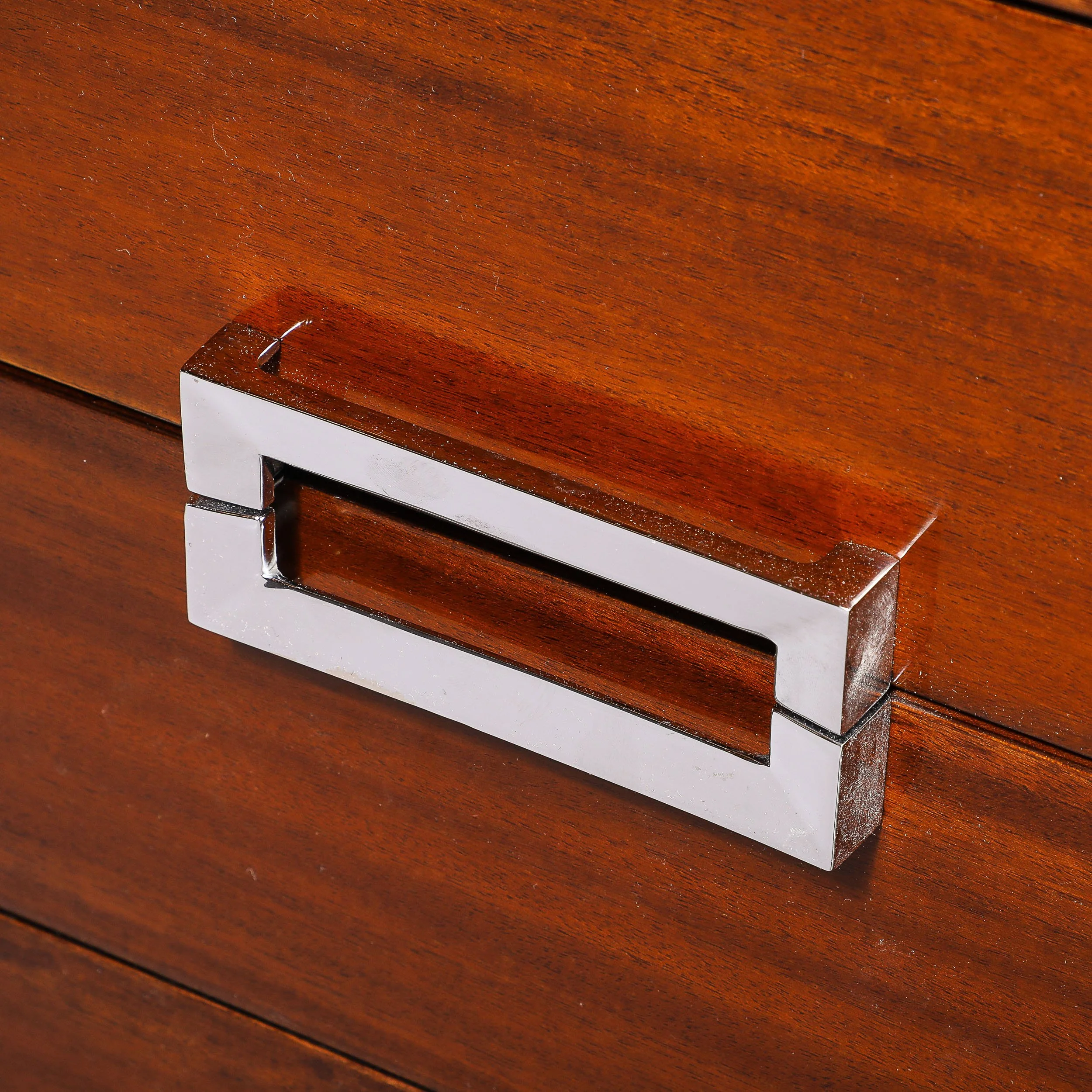 Pair of Art Deco Chests in Walnut with Rectangular Polished Nickel Pulls - High Style Deco 9.jpg