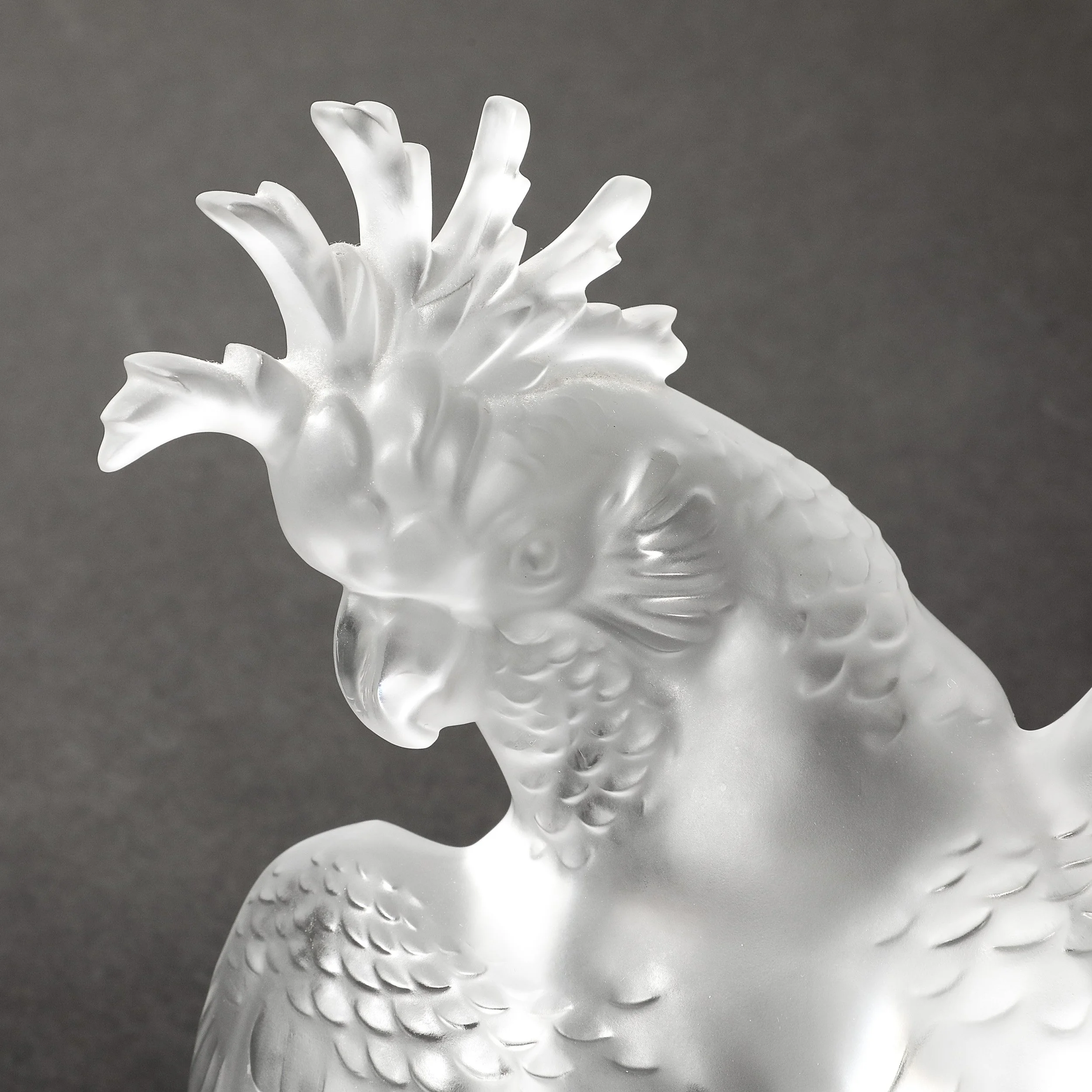 Mid-Century Modernist Sculptural Crystal Cockatiel Sculpture Signed Lalique - High Style Deco 19.jpg