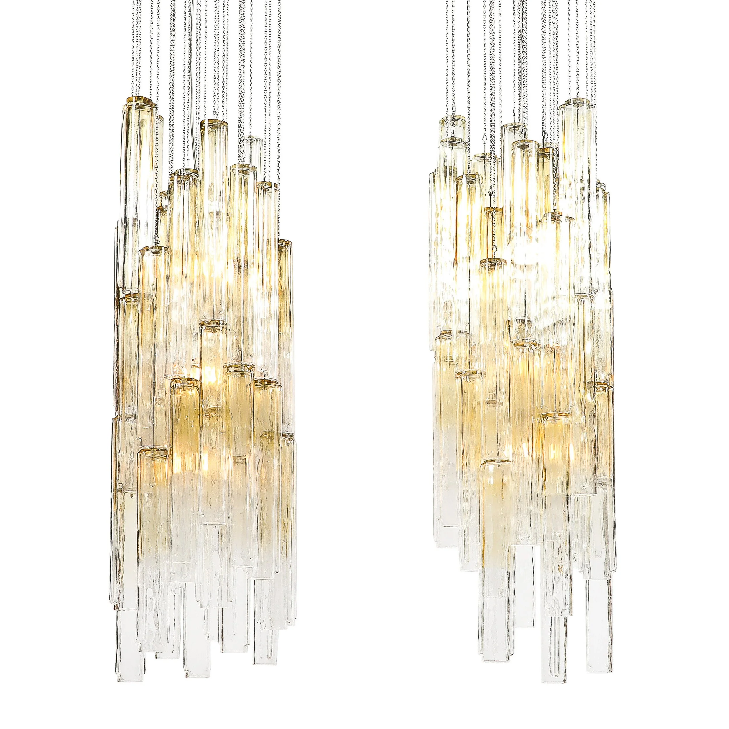 Pair of Mid-Century Large Muted Citrine Calza Glass Chandeliers signed Venini - High Style Deco 1.jpg