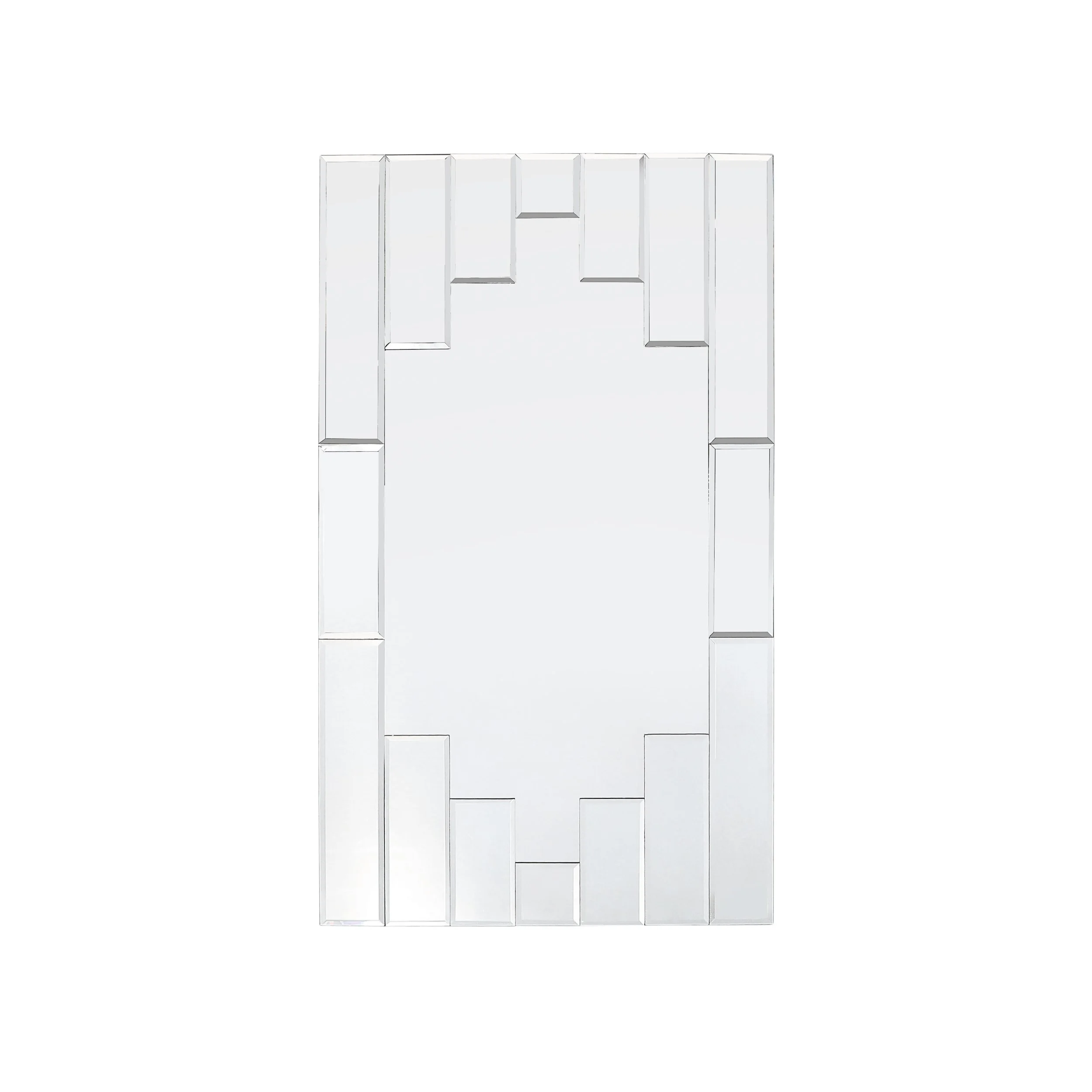 Art Deco Skyscraper Style Rectangular Tessellated Mirror with Beveled Detailing - High Style Deco 1.jpg
