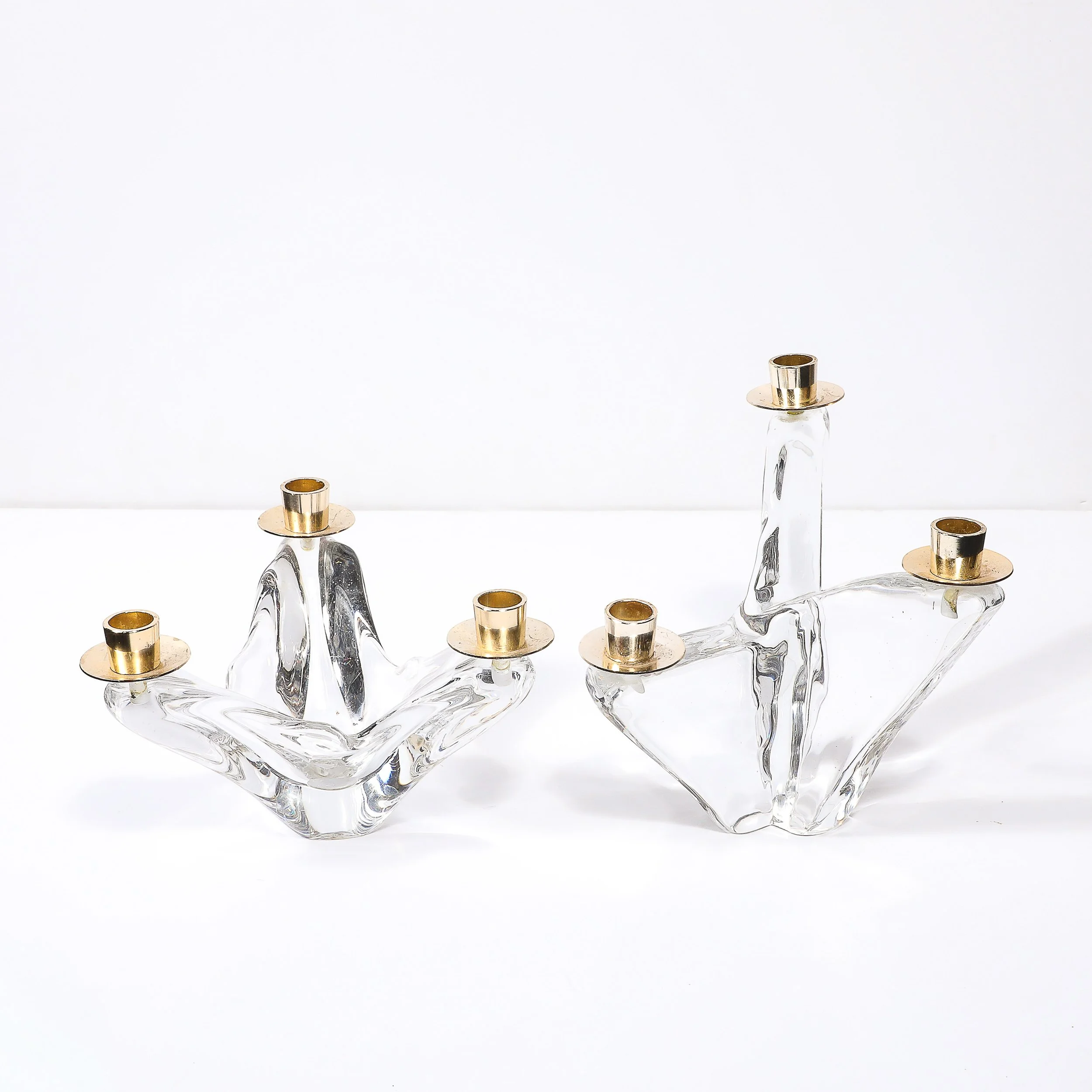 Pair of Mid-Century Amorphic Crystal & Brass 3 Arm Candelabra Signed Schneider - High Style Deco 2.jpg