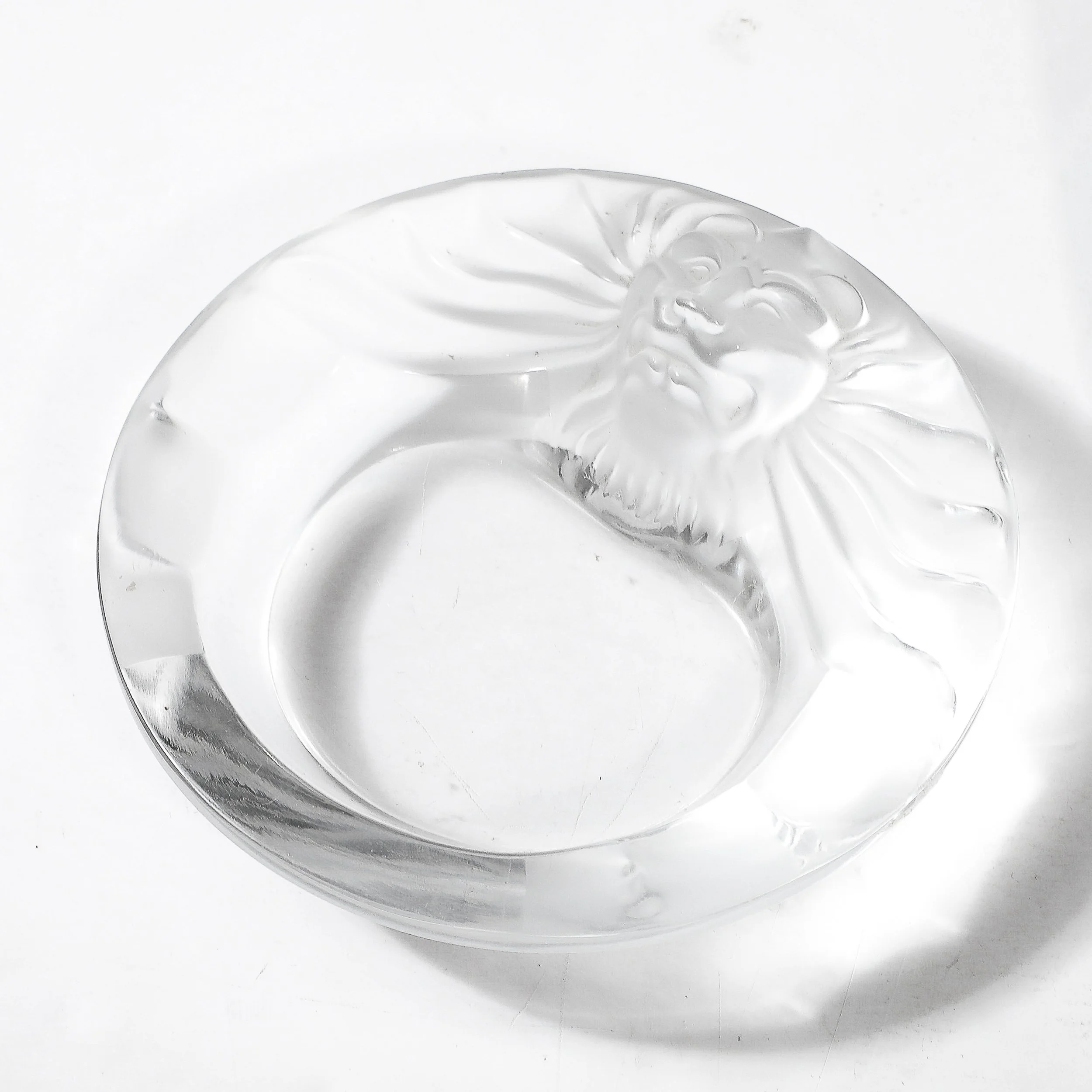 Vintage Lalique Tete De Lion Crystal Cigar Ashtray - High Style Deco 11.jpg