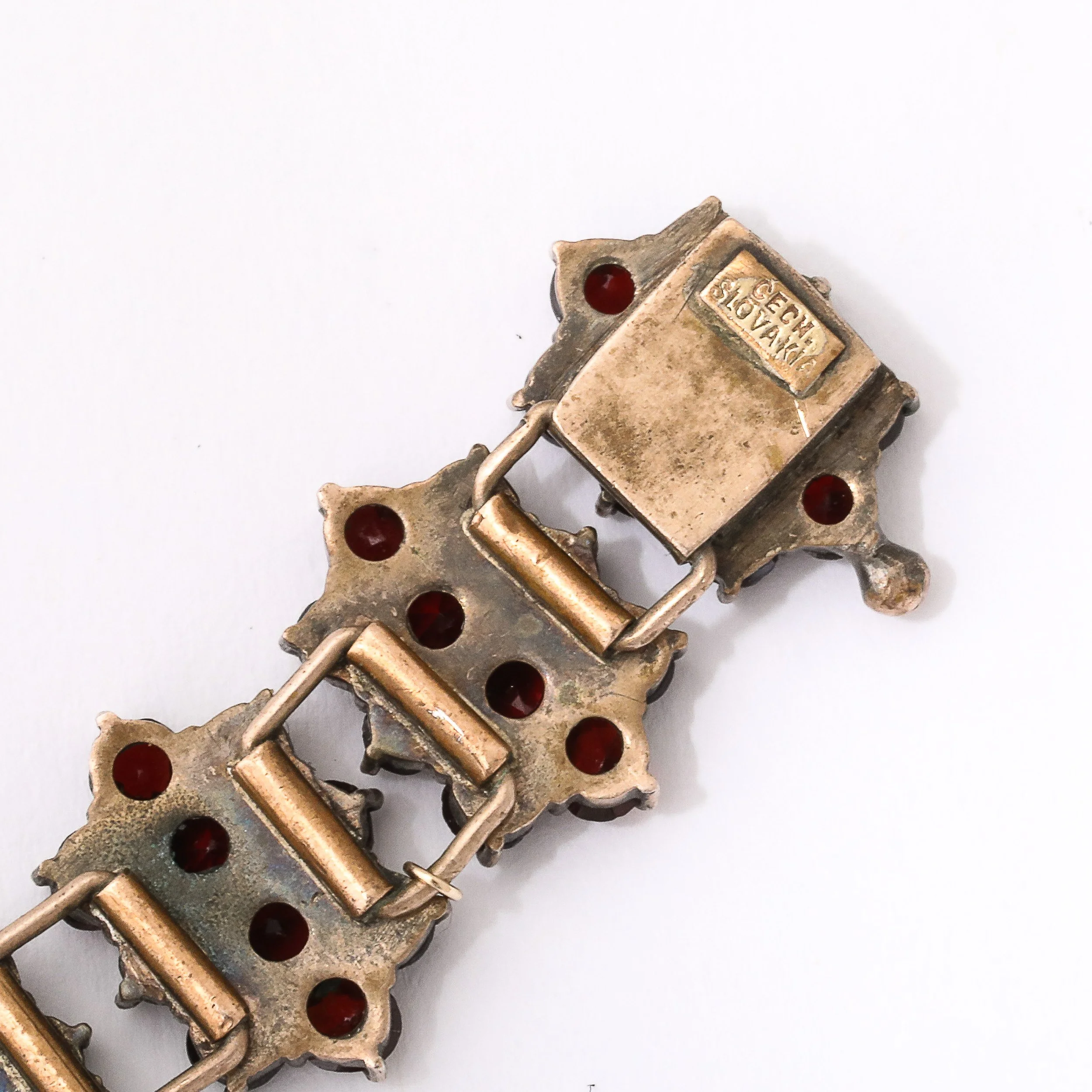 Antique Bohemian Bracelet Encrusted with Garnets in Garnet Gold Setting - High Style Deco 13.jpg