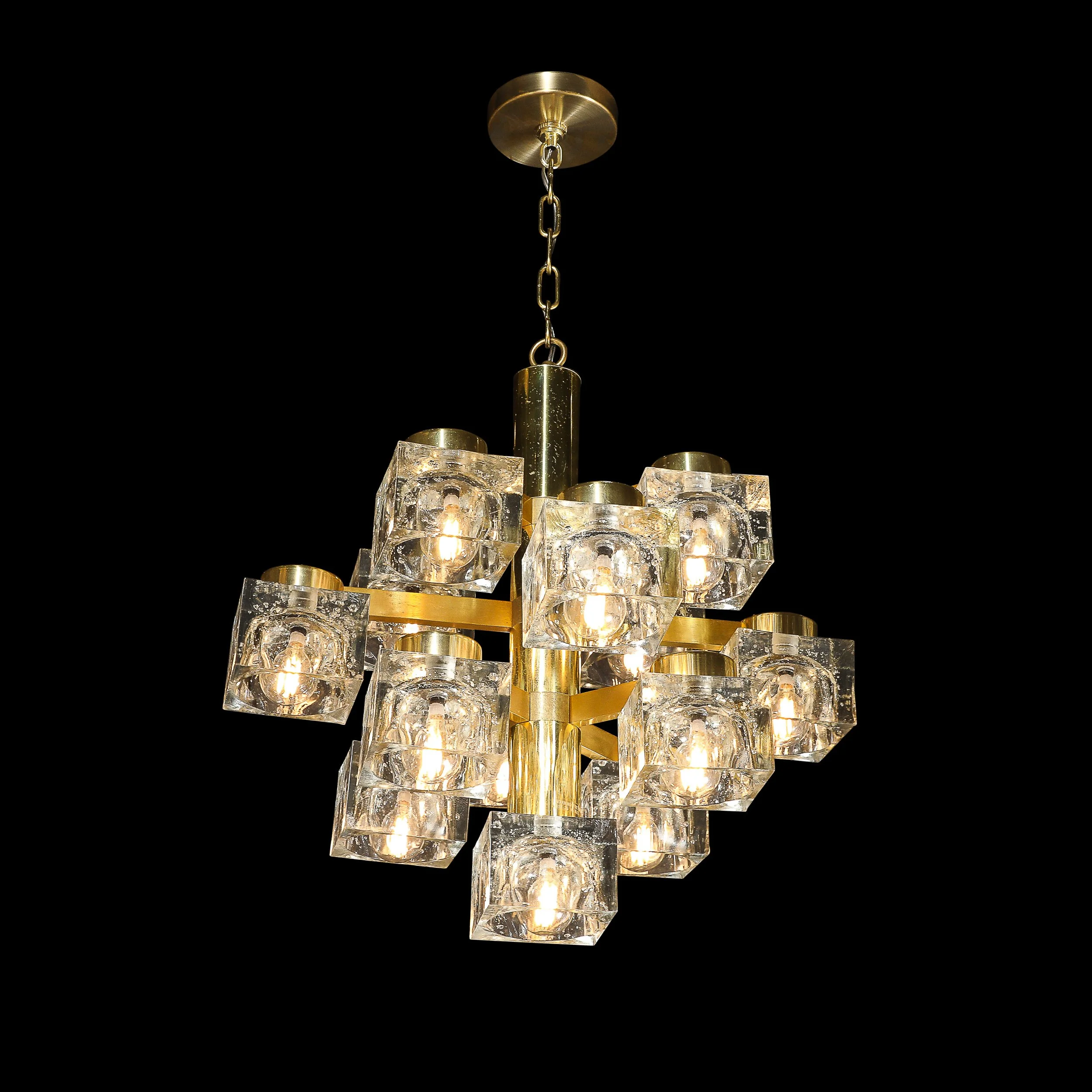 Mid-Century Modern Brass & Cube Glass Chandelier by Sciolari - High Style Deco 8.jpg