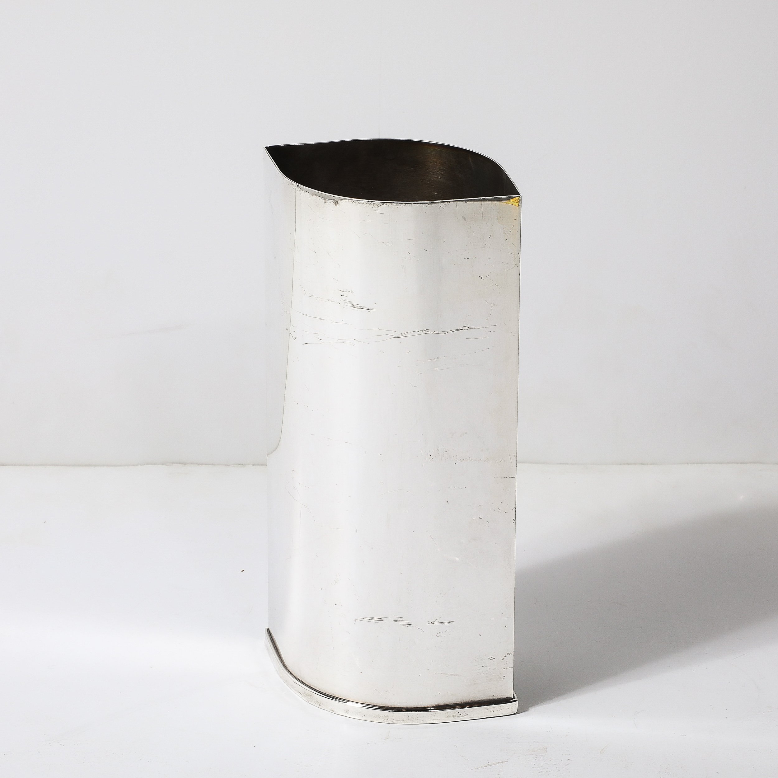 Mid-Century Modernist Silver Plate Ovoid Form Botanical Vase signed St. James - High Style Deco 2.jpg