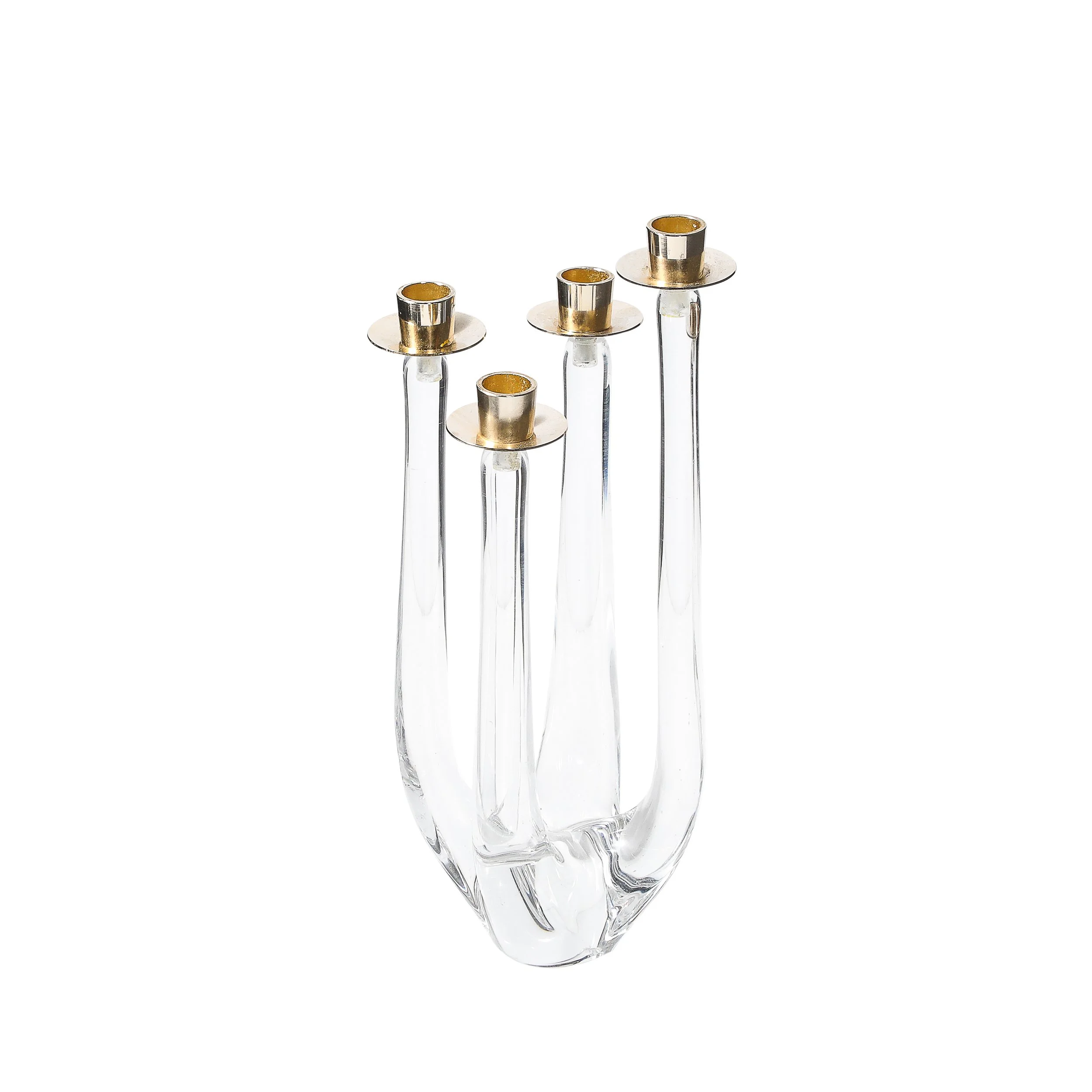 Mid-Century Crystal & Brass Amorphic Four Arm Candelabra Signed Schneider - High Style Deco.jpg