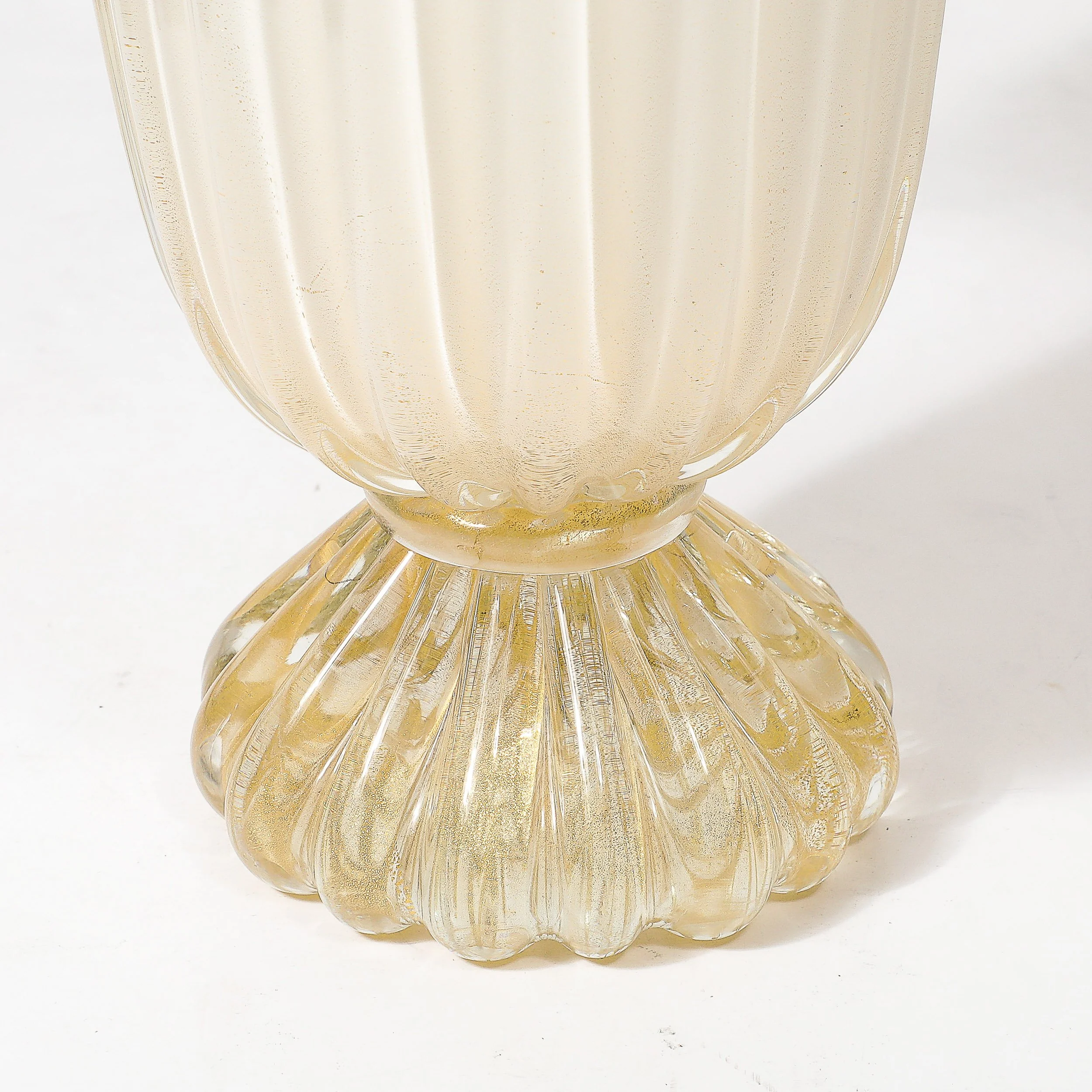 Modernist Hand-Blown Murano Pearlescent Glass Vase w: 24 Karat Gold Flecks - High Style Deco 15.jpg