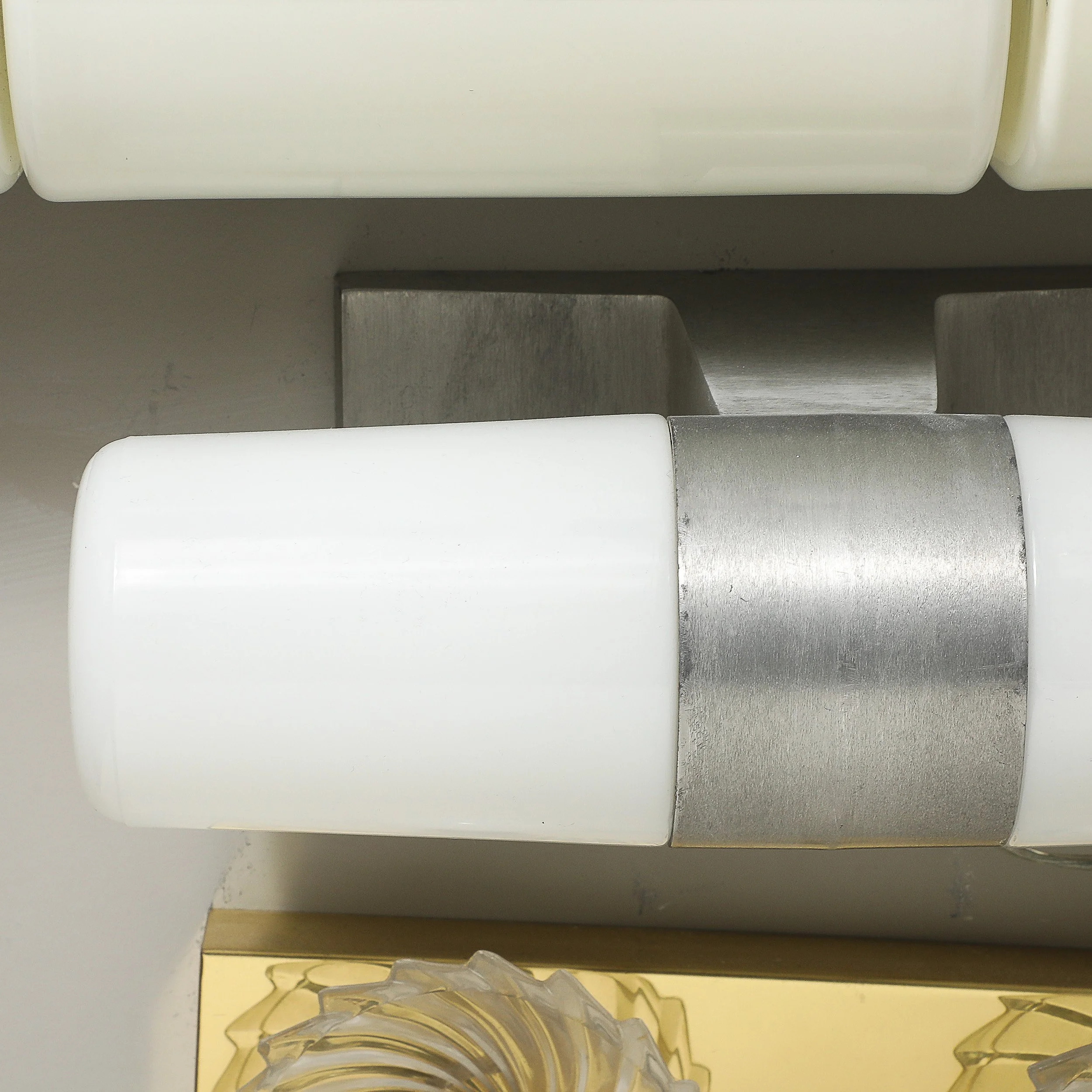 Mid-Century Milk Glass & Brushed Aluminum Cylindrical Vanity Light by Paul Mayen - High Style Deco 6.jpg