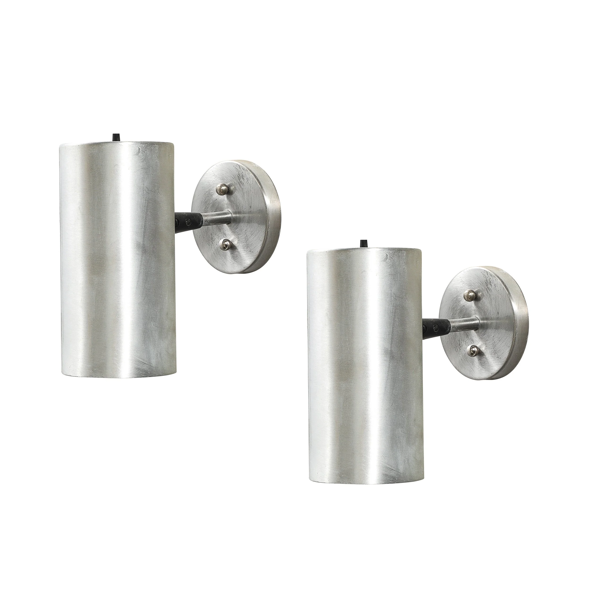 Mid-Century Modernist Brushed Aluminum Cylindrical Sconces by Lightolier - High Style Deco.jpg