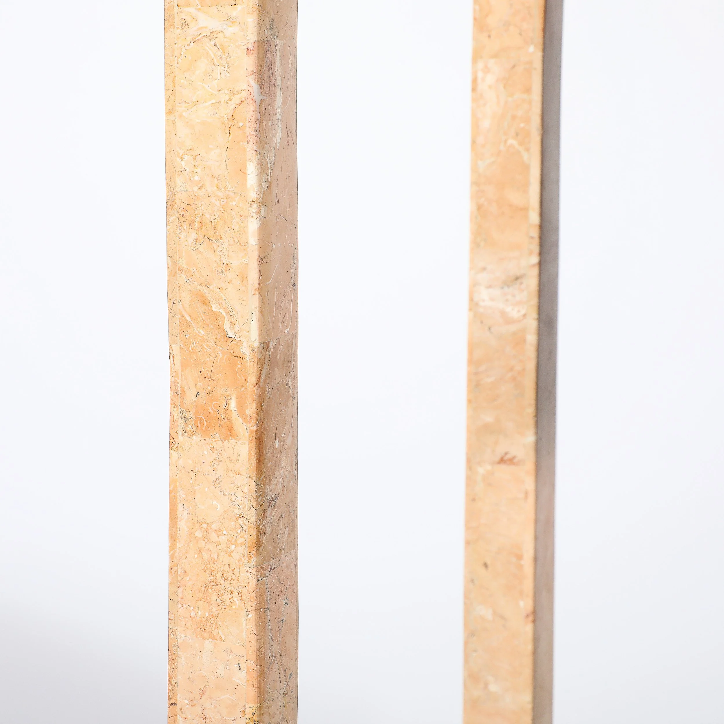 Mid-Century Tessellated Muted Rose & Off White Stone Pedestal by Maitland Smith - High Style Deco 15.jpg