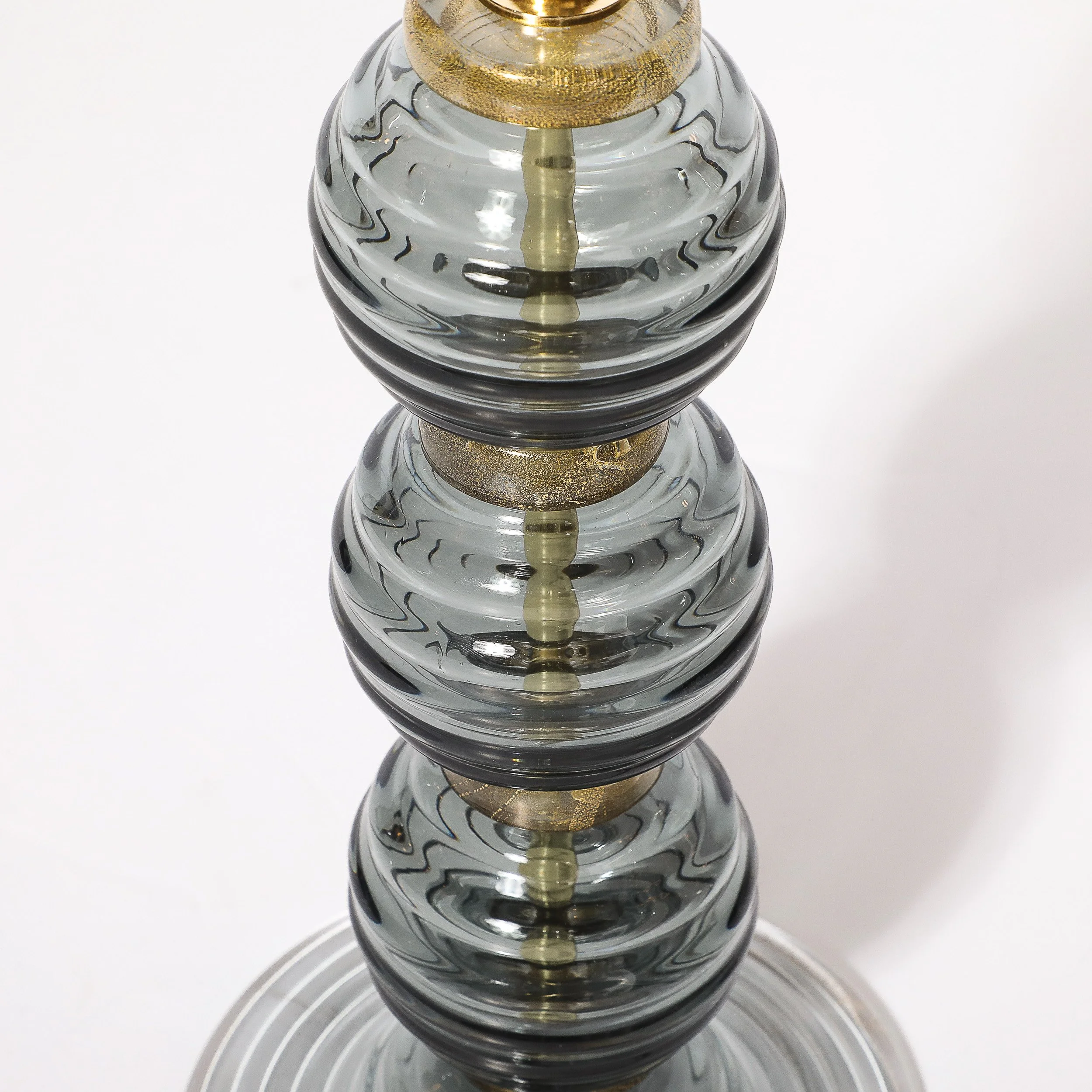 Pair of Hand Blown Murano Ribbed & Smoked Glass Table Lamps with Brass Fittings - High Style Deco 12.jpg