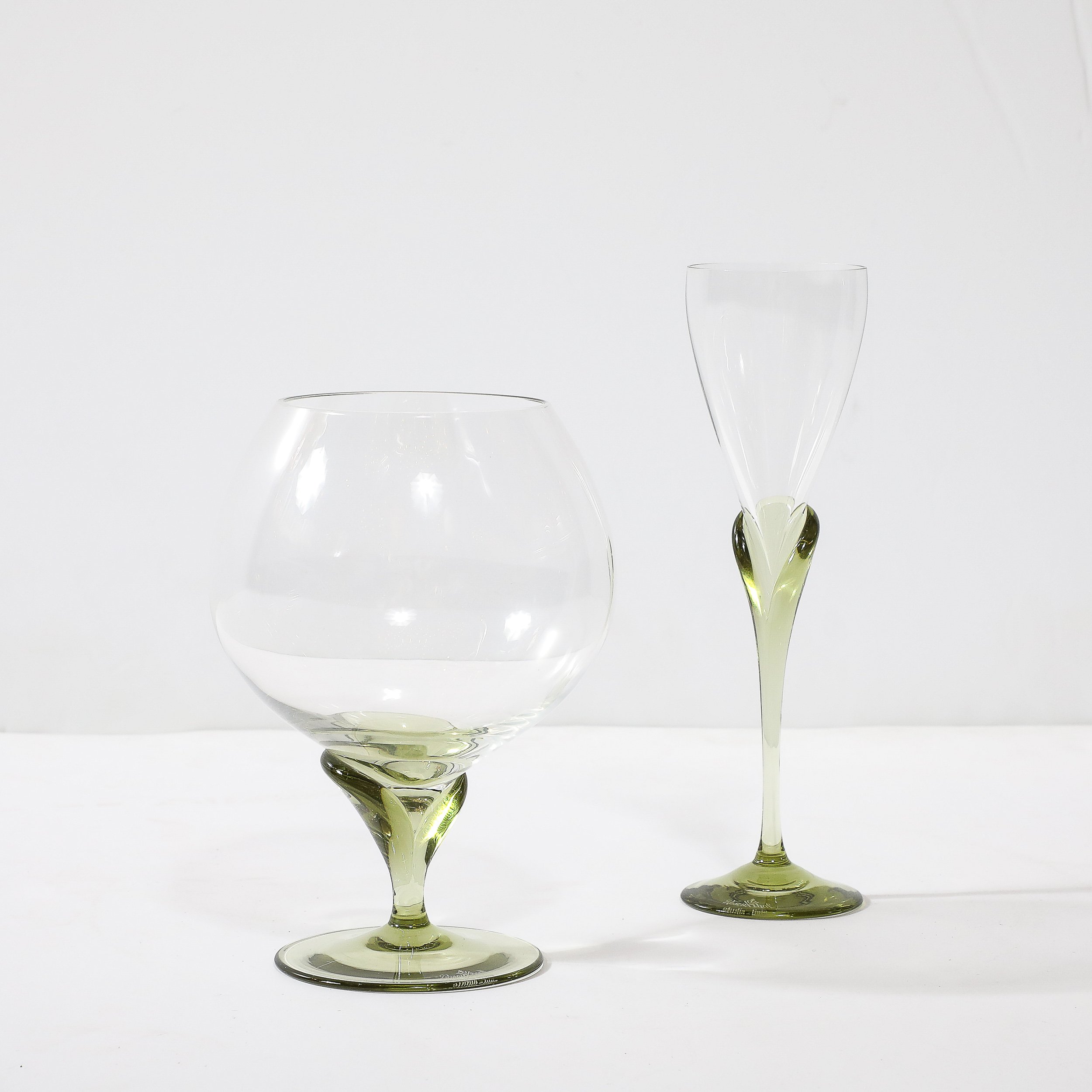 Set of 16 Papyrus Pattern Rosenthal Cordial & Brandy Sniffer Crystal Stemware - High Style Deco 12.jpg