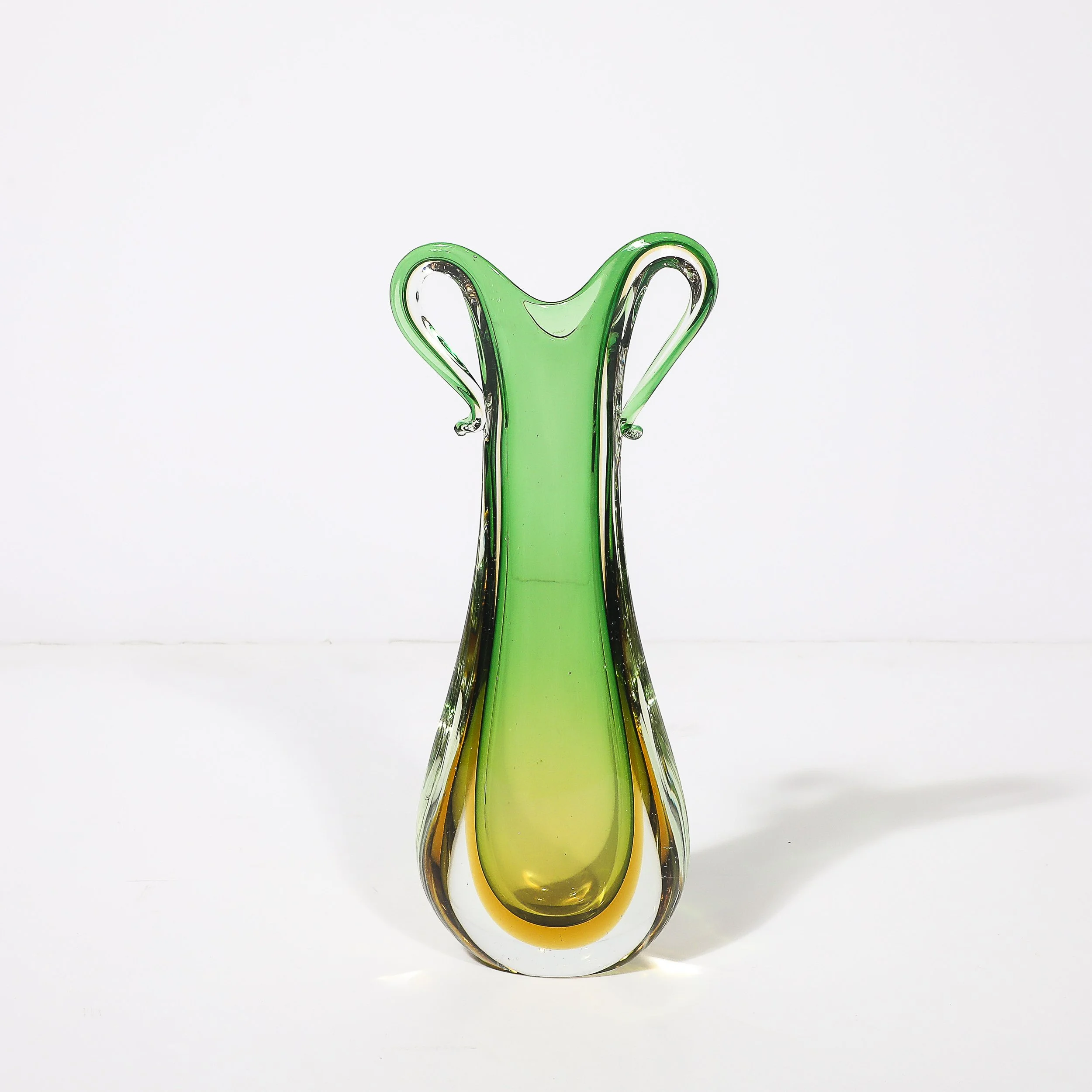 Mid-Century Modernist Hand-Blown Murano Sommerso Glass in Emerald & Amber Hues - High Style Deco 10.jpg