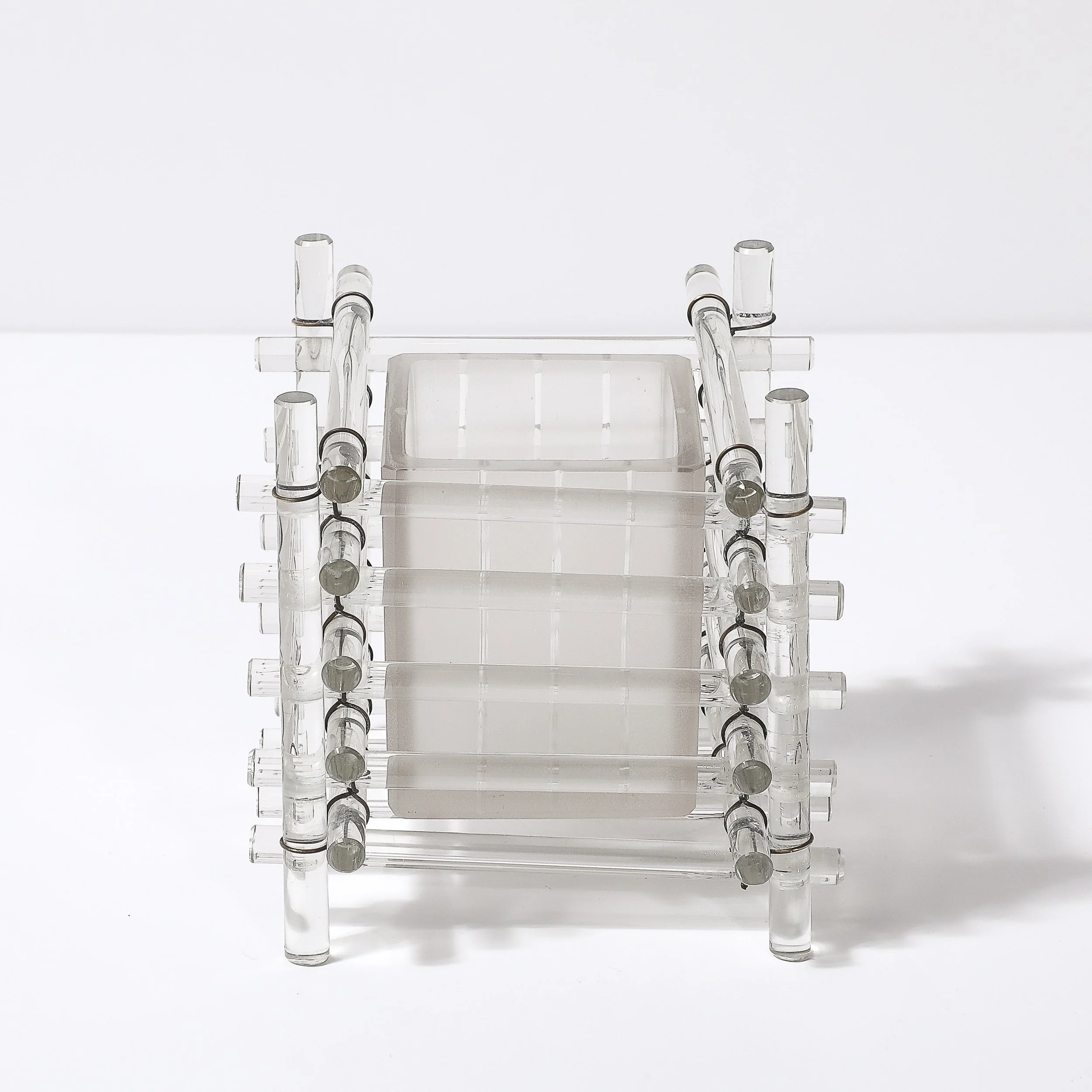 Stunning Art Deco Glass Rod & Frosted Square Glass Pot - High Style Deco 7.jpg